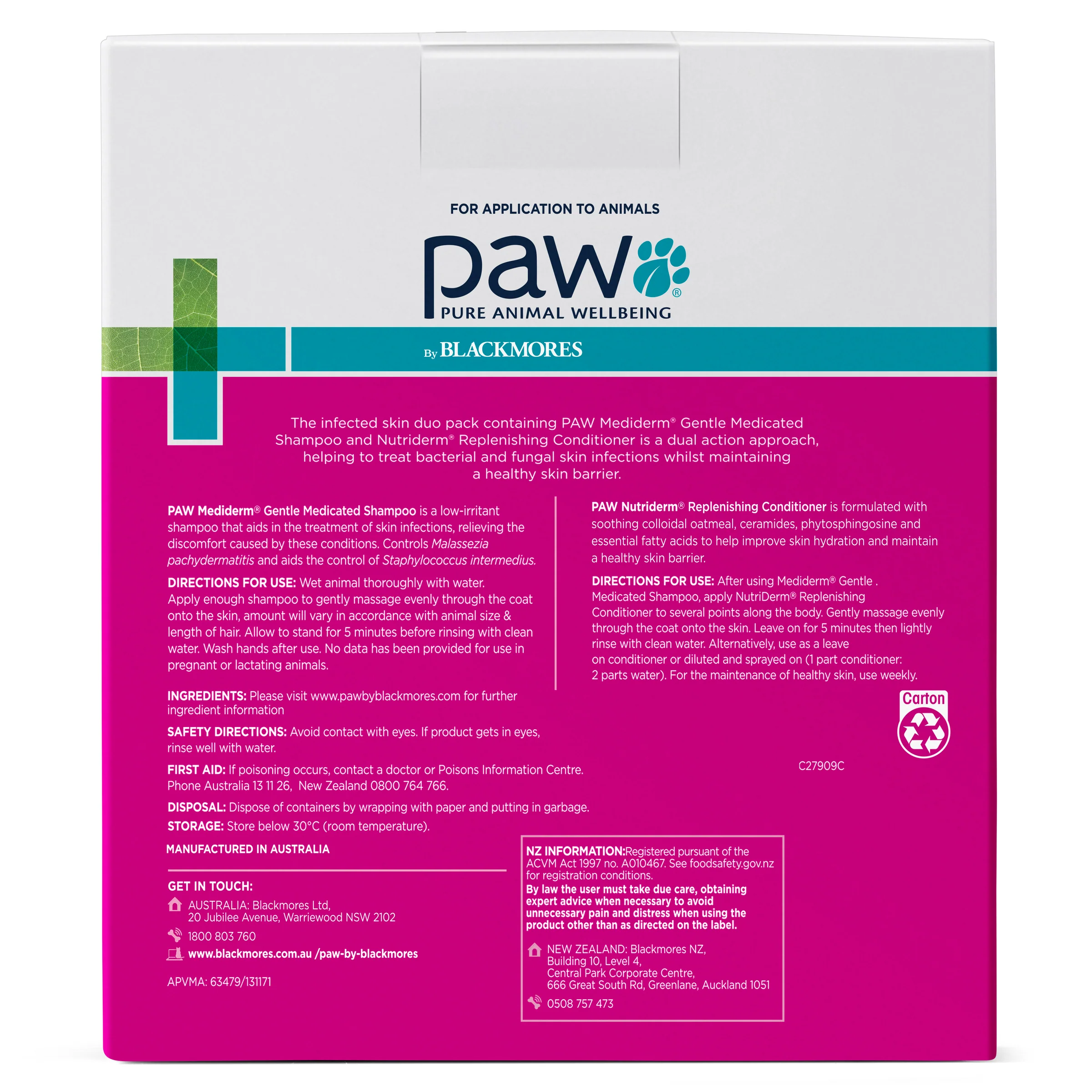 PAW - Medi-NutriDerm Infected Skin Duo Pack for Dogs and Cats (2x200ml) - Image 2