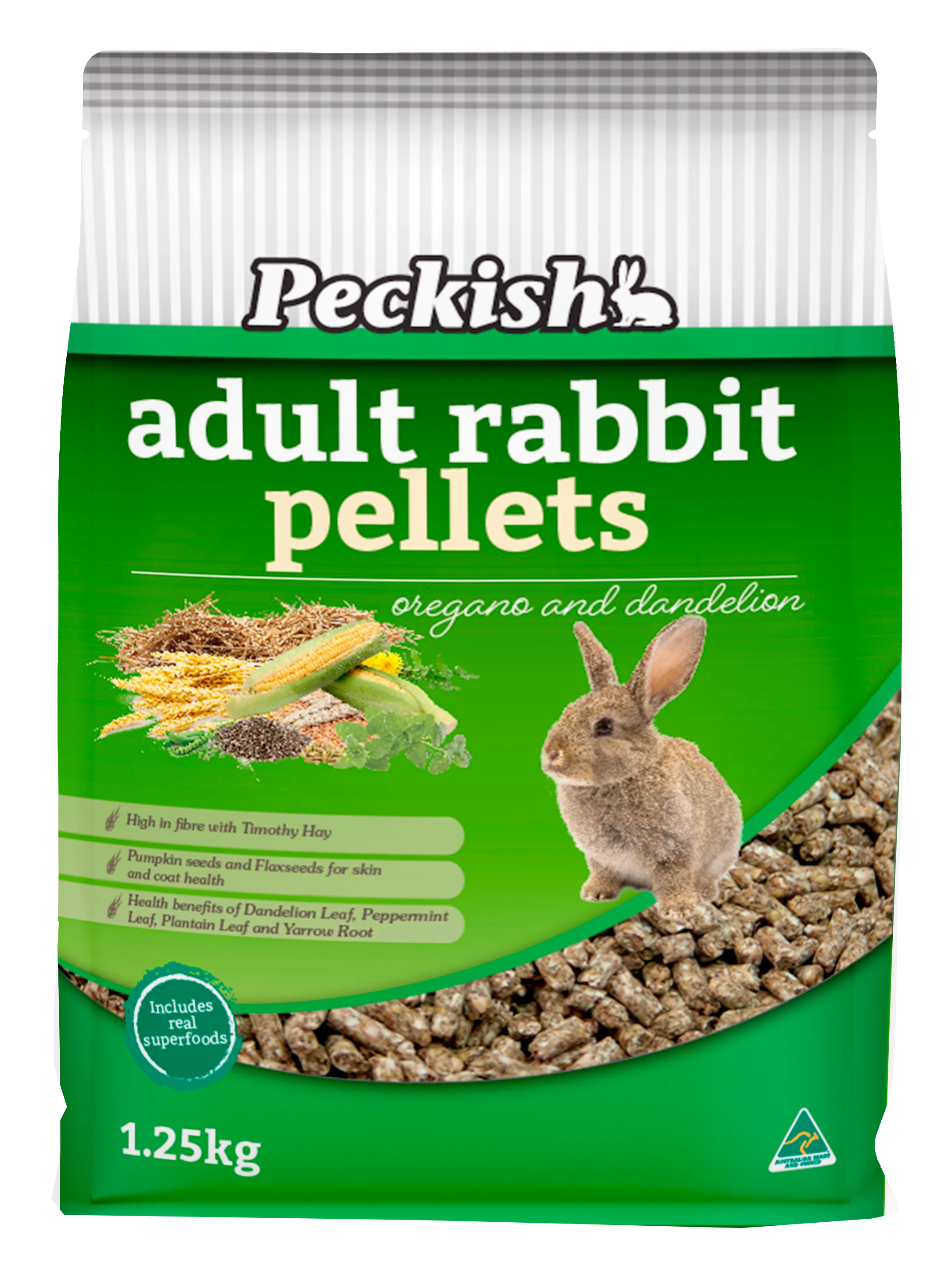 Peckish - Adult Rabbit Pellets Oregano & Dandelion (1.25kg)