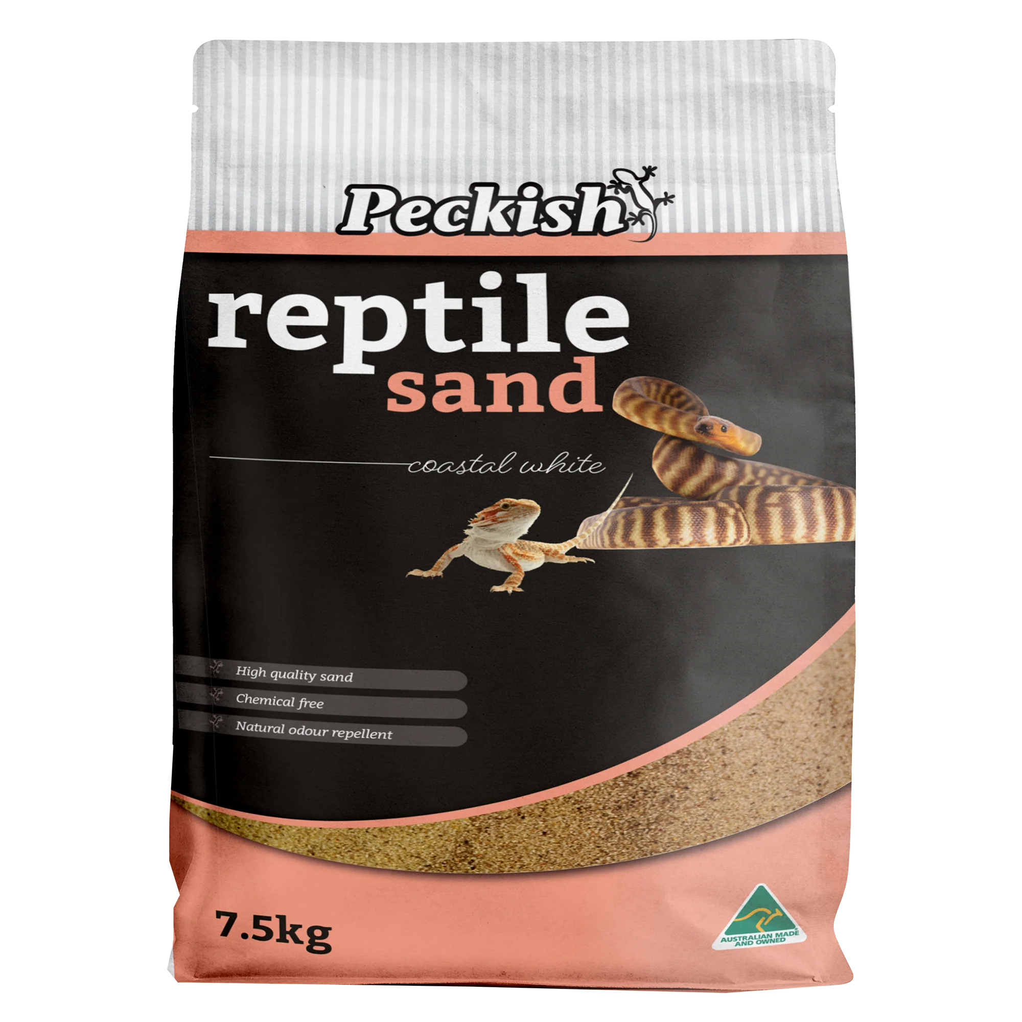 Peckish - Coastal White Reptile Sand (7.5kg)