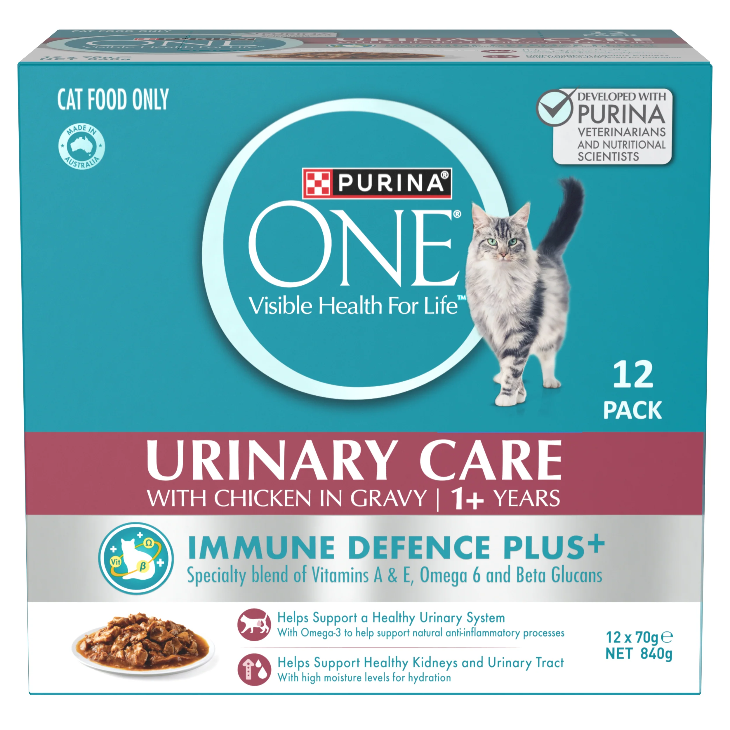PURINA ONE Adult UTH Chicken Multipack (12x70g)