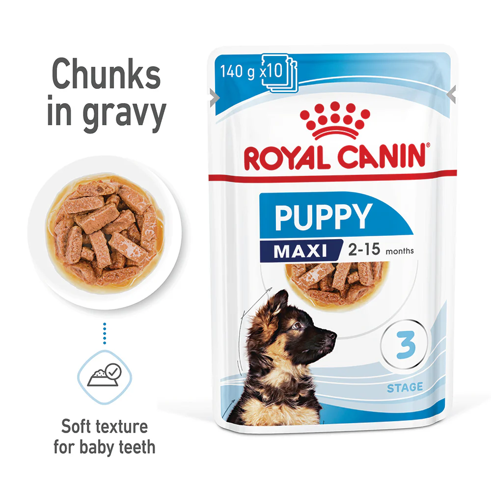 Royal Canin - Maxi Puppy Dog Wet Food (140g x 10pk) - Image 4