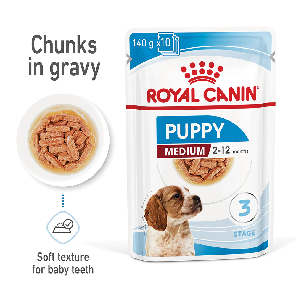 Royal Canin - Medium Puppy Dog Wet Food (140g x 10pk) - Image 4
