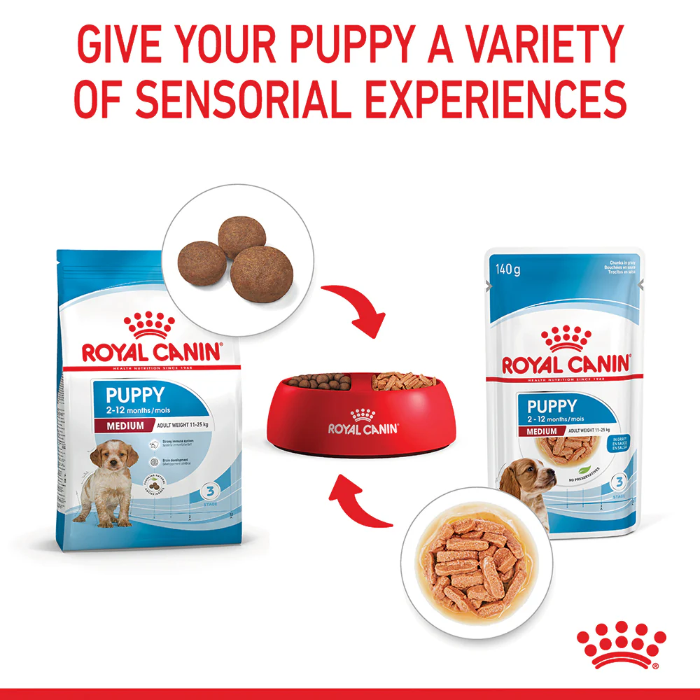 Royal Canin - Medium Puppy Dog Wet Food (140g x 10pk) - Image 7