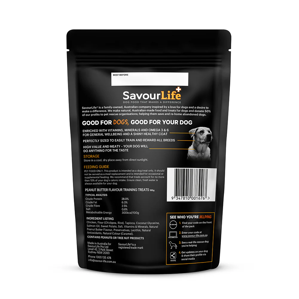 SavourLife Australian Peanut Butter Flavour Training Treats 165g - Image 2