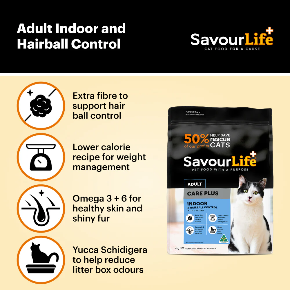 SavourLife Care Plus Adult Cat Hairball Control Chicken Dry Food (2kg) - Image 6