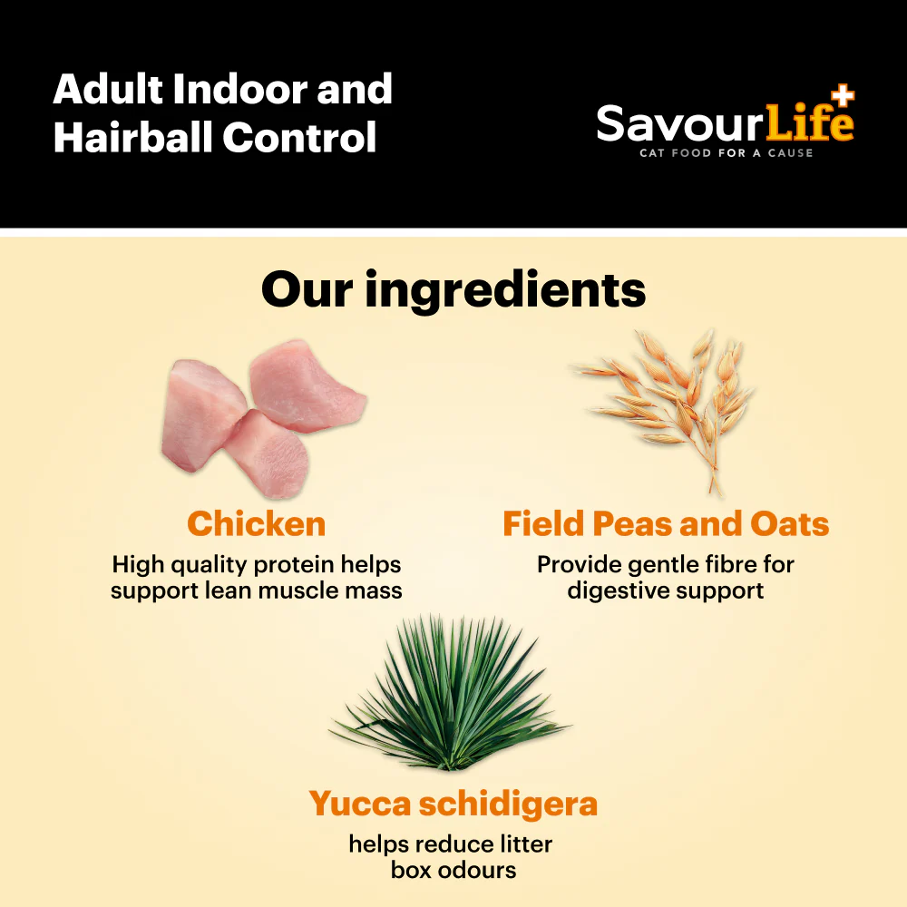 SavourLife Care Plus Adult Cat Hairball Control Chicken Dry Food (2kg) - Image 8