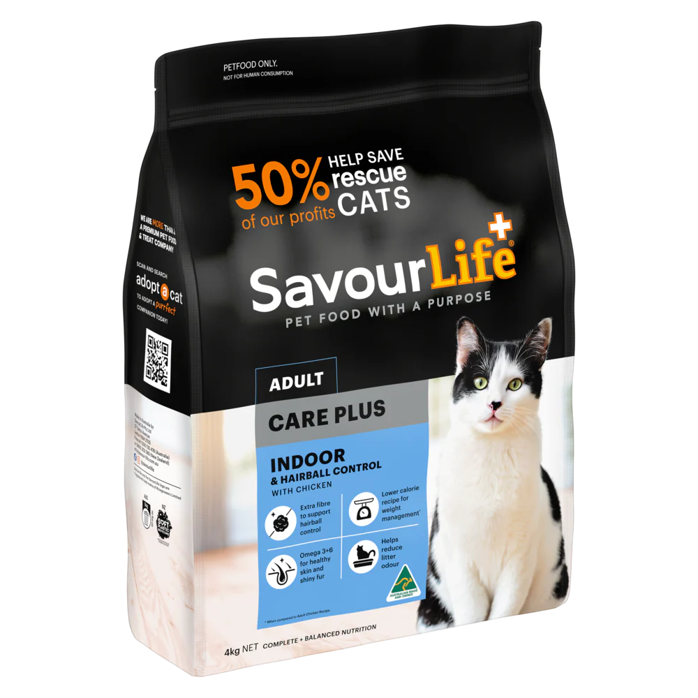 SavourLife Care Plus Adult Cat Hairball Control Chicken Dry Food (4kg) - Image 3