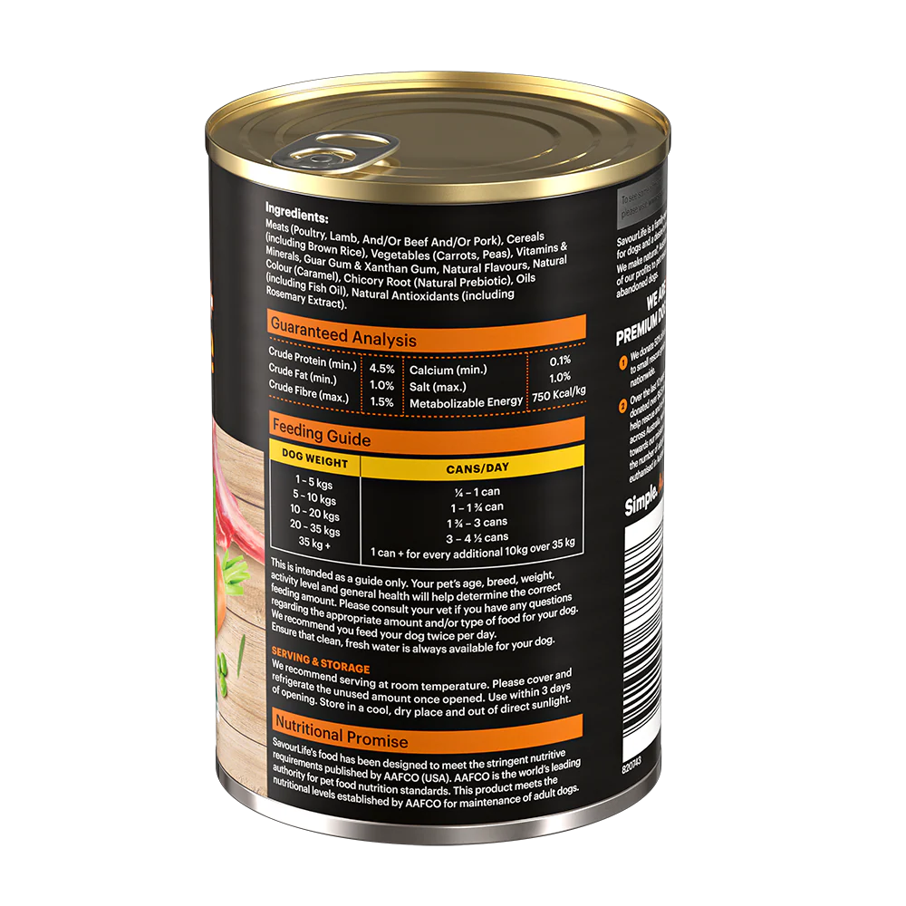 SavourLife - Essentials Lamb with Vegetables & Rice Dog Wet Food (400g) - Image 3