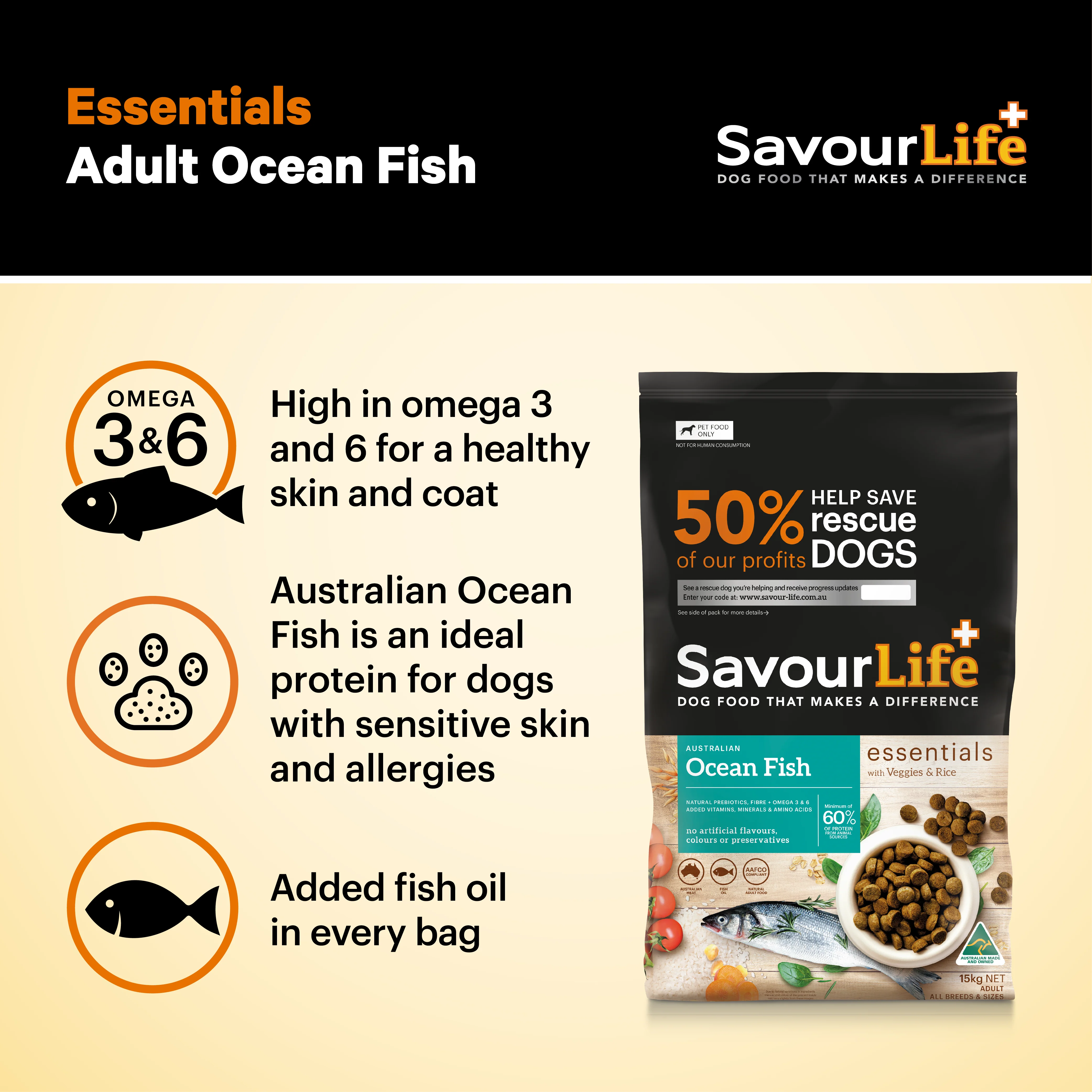SavourLife - Essentials Ocean Fish Dog Dry Food (15kg) - Image 4