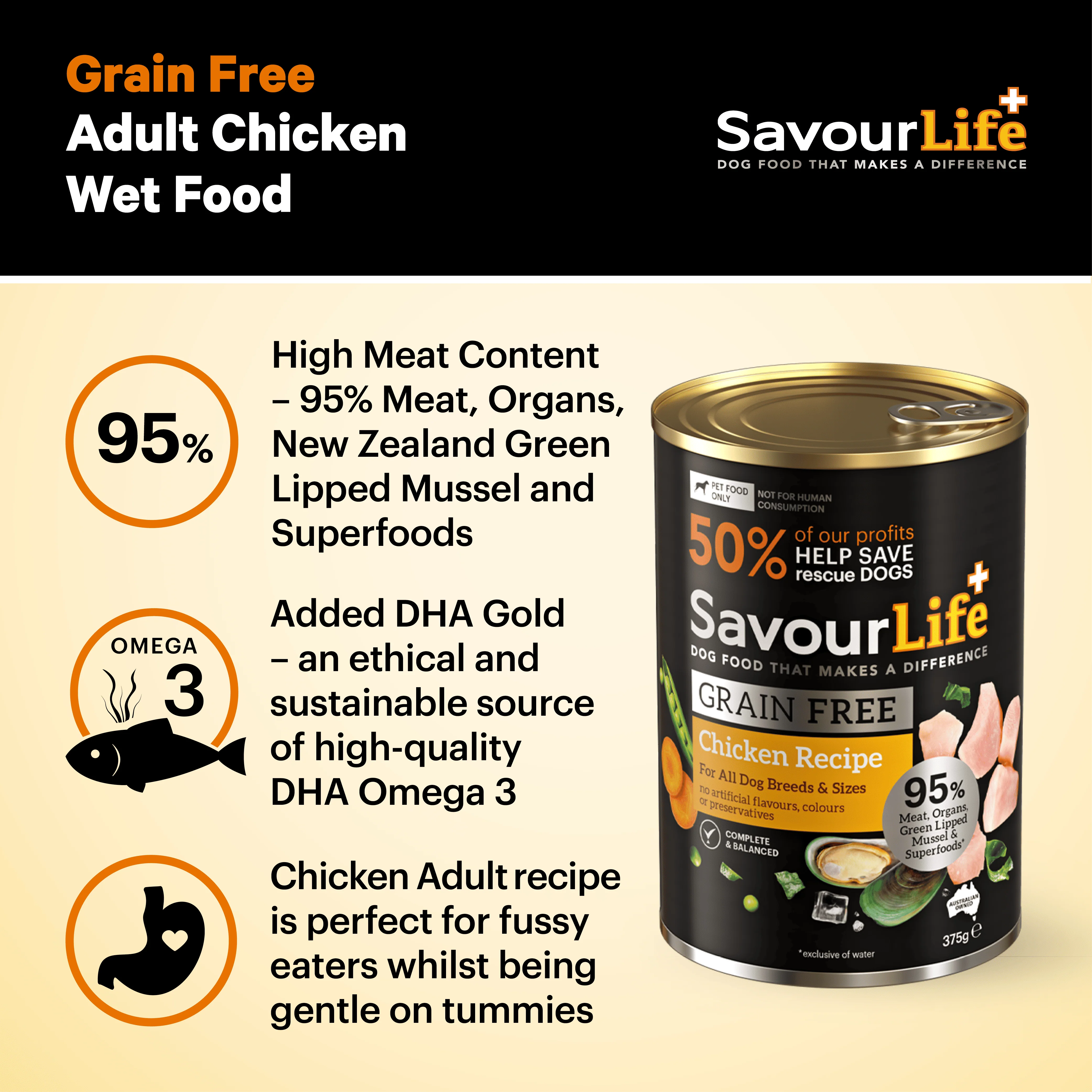 SavourLife Grain Free Adult Chicken 375g - Image 2