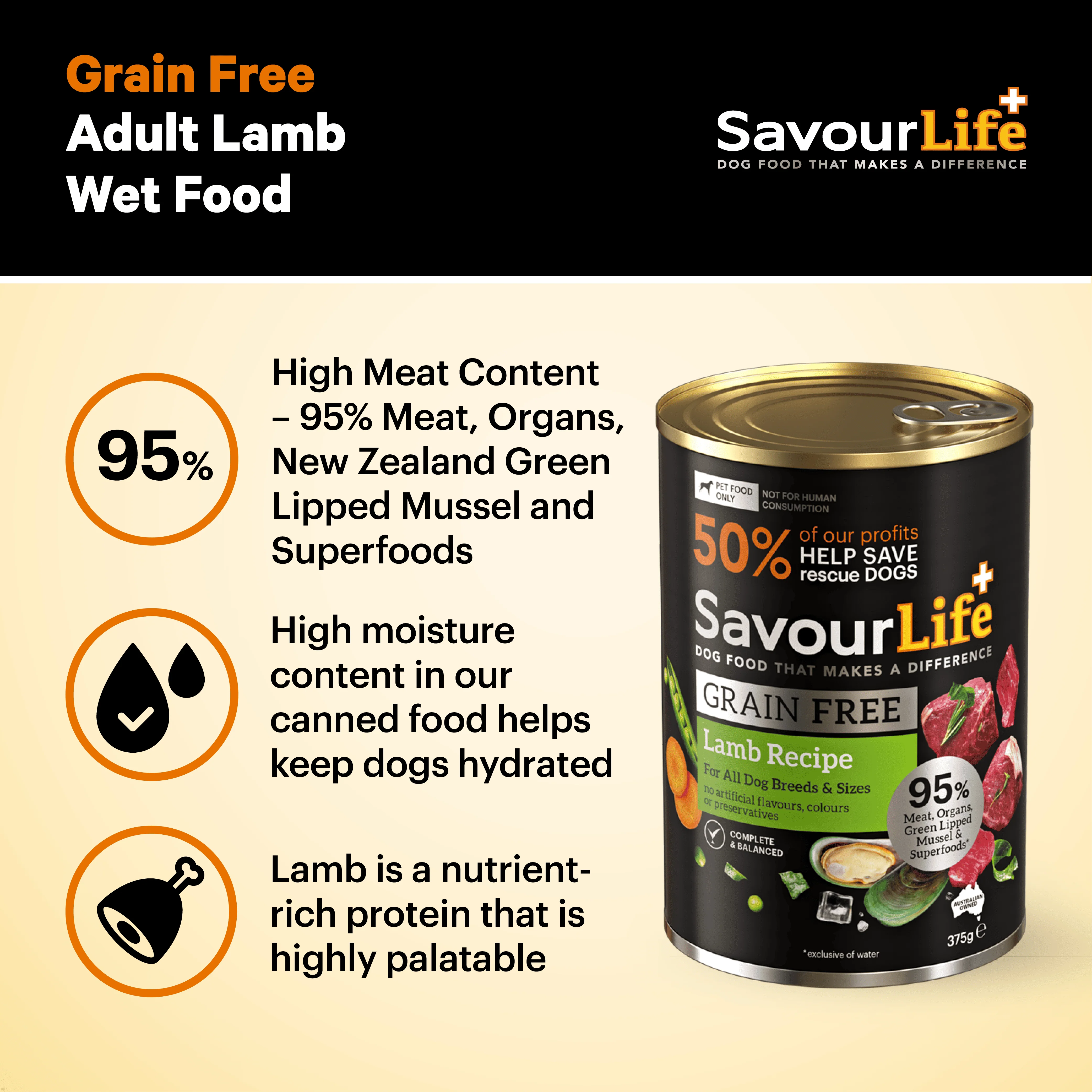 SavourLife Grain Free Adult Lamb 375g - Image 4
