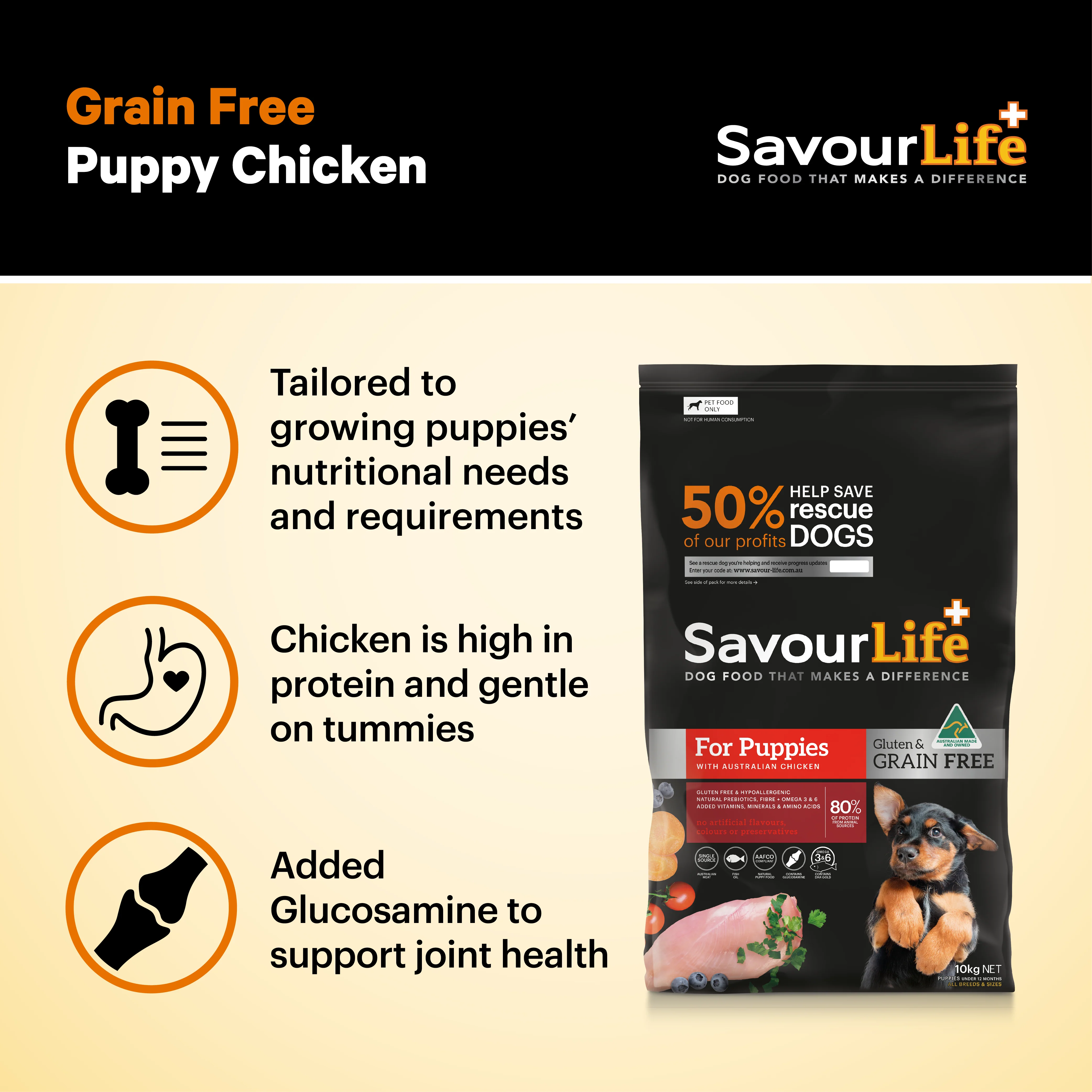 SavourLife - Grain Free Chicken Puppy Dry Food (10kg) - Image 4