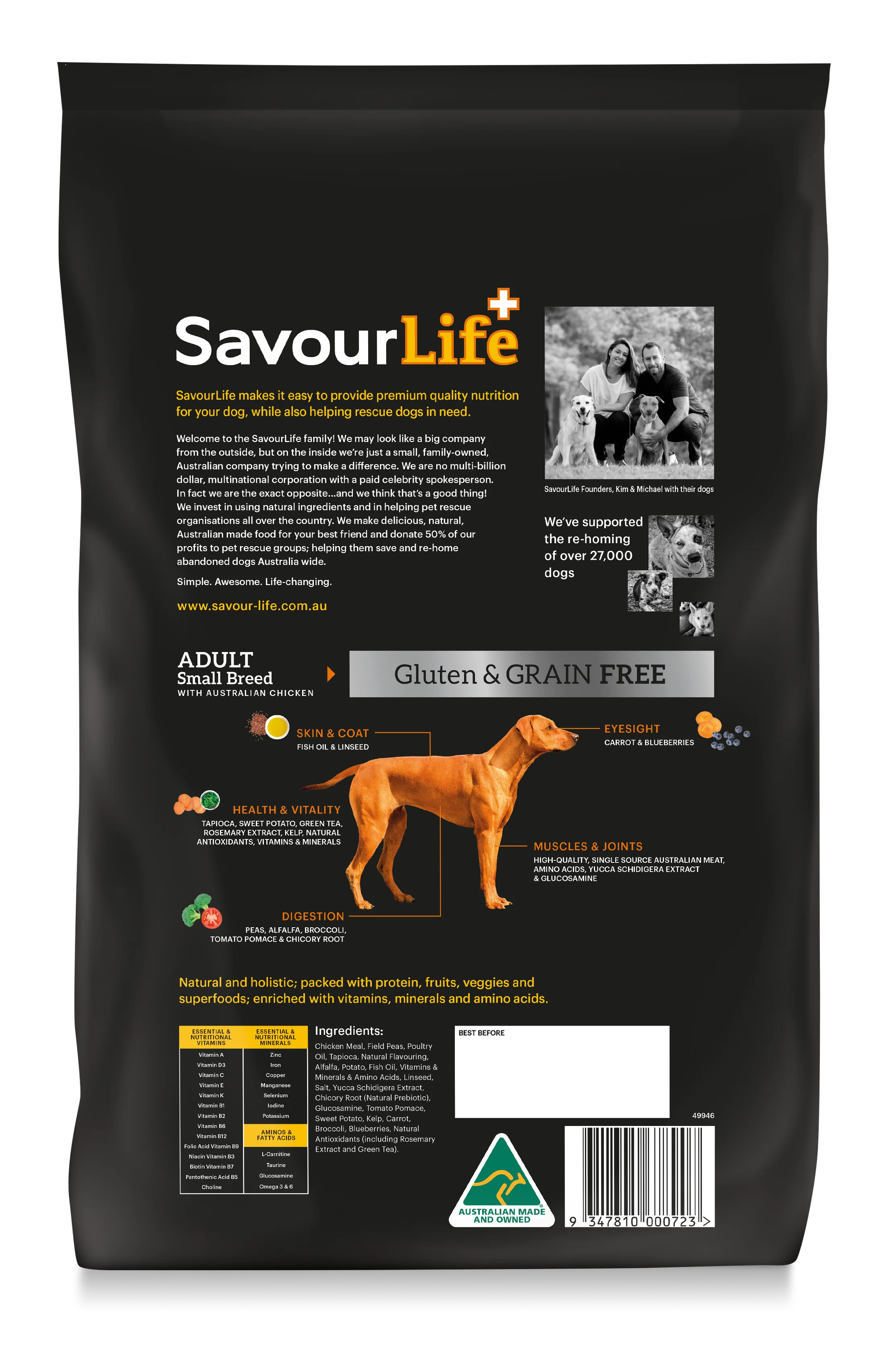 SavourLife - Grain Free Chicken Small Breed Dog Dry Food (2.5kg) - Image 2