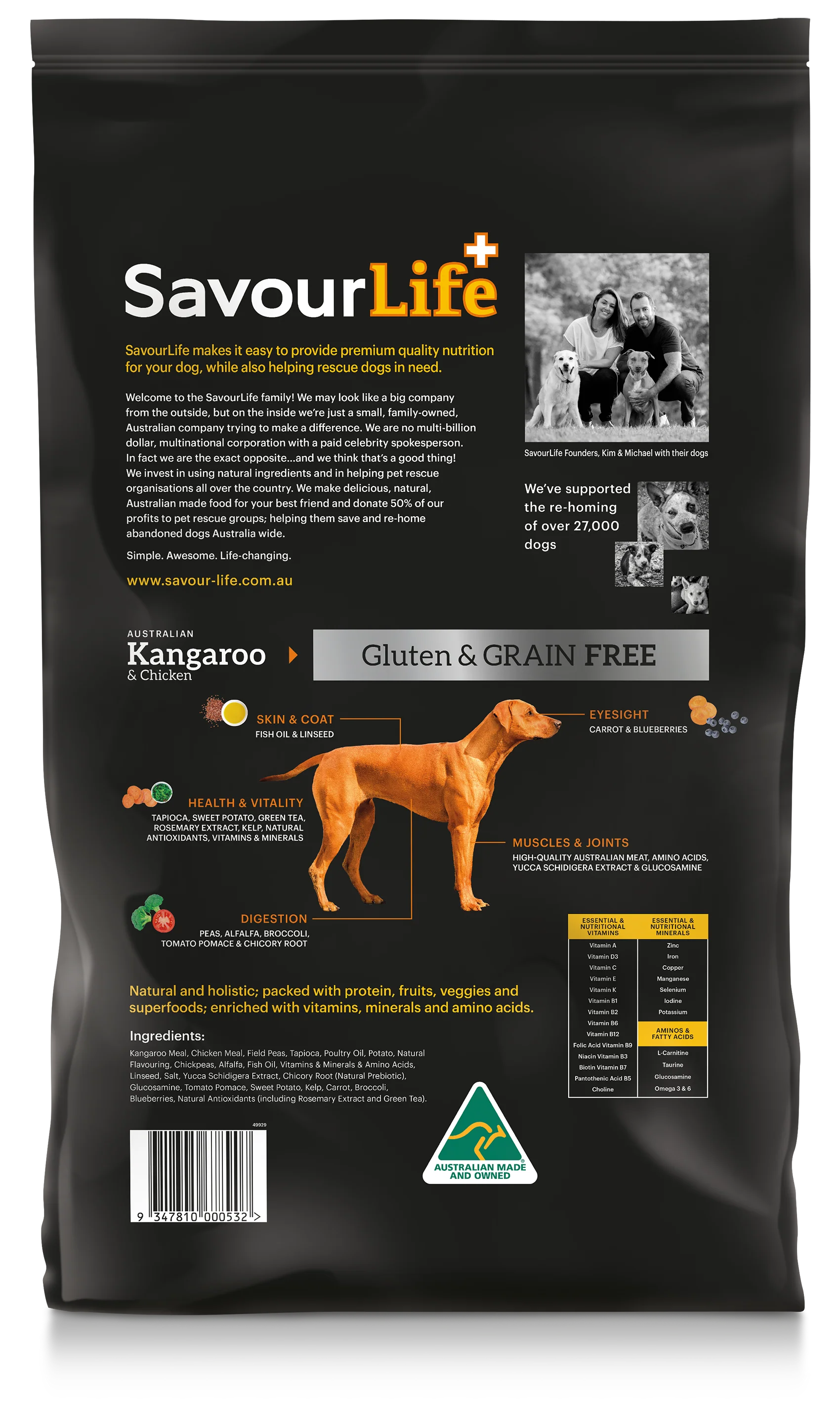 SavourLife - Grain Free Kangaroo & Chicken Dog Dry Food (10kg) - Image 2