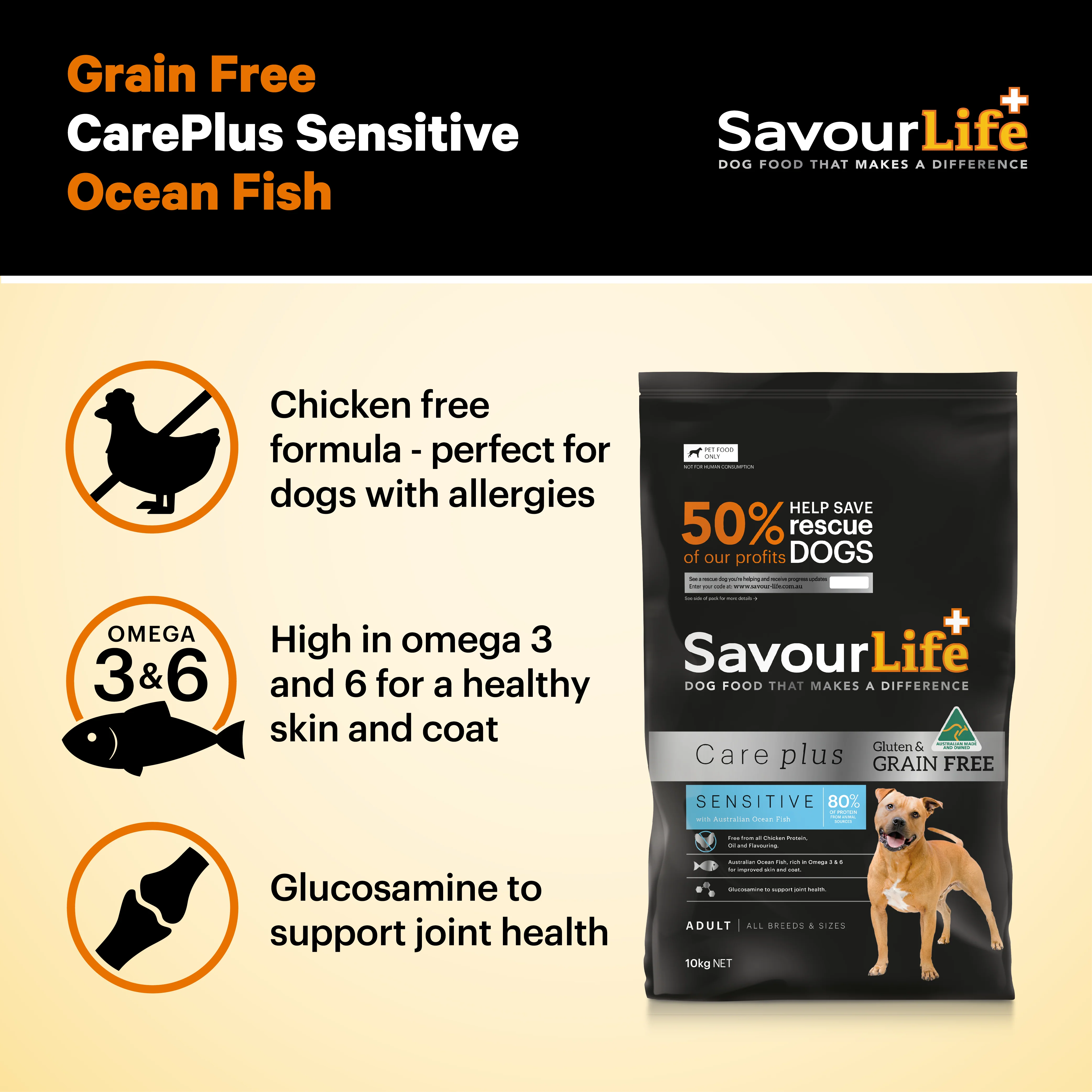 SavourLife - Grain Free Ocean Fish CarePlus Sensitive Dog Dry Food (2.5kg) - Image 4