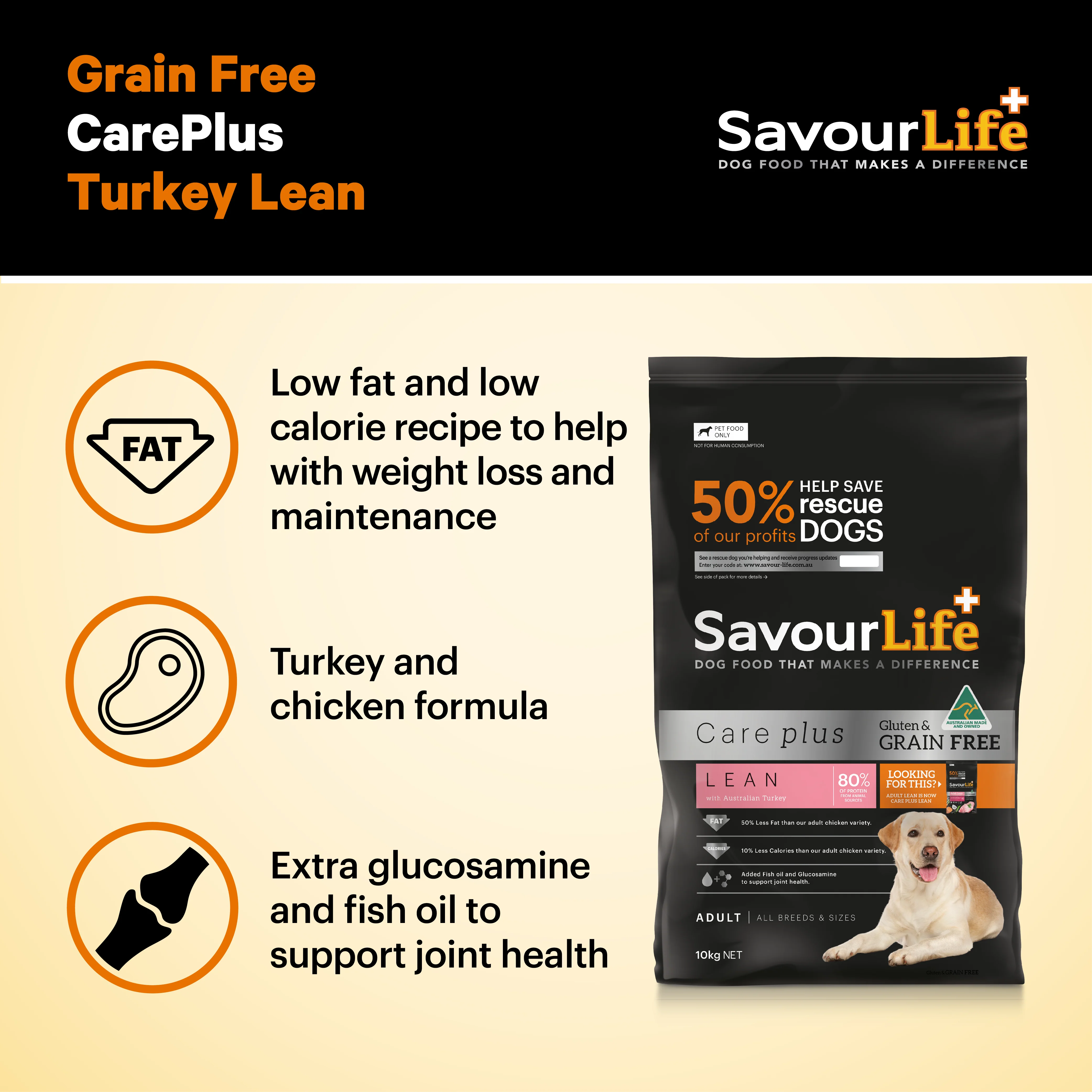 SavourLife - Grain Free Turkey CarePlus Lean Dog Dry Food (2.5kg) - Image 4