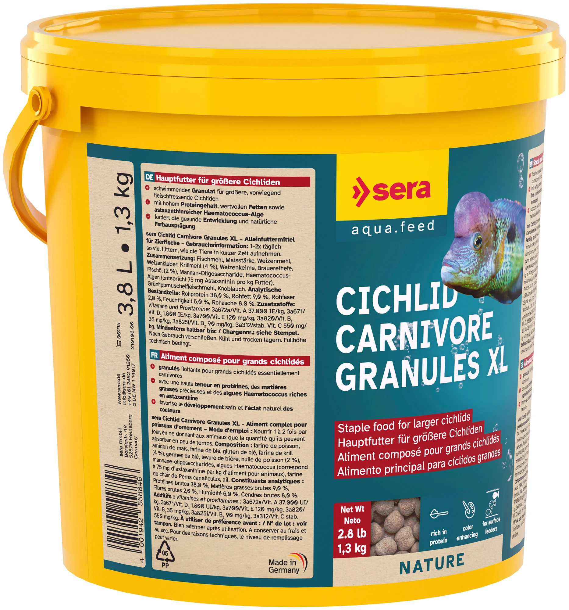 sera Cichlid Carnivore Granules XL 3.8L (1.3kg)