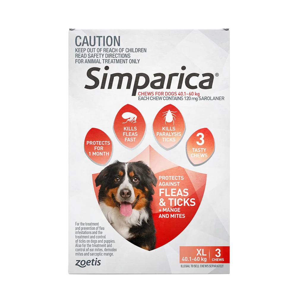 Simparica - Chews for Extra Large Dogs 40.1-60kg (3pk)