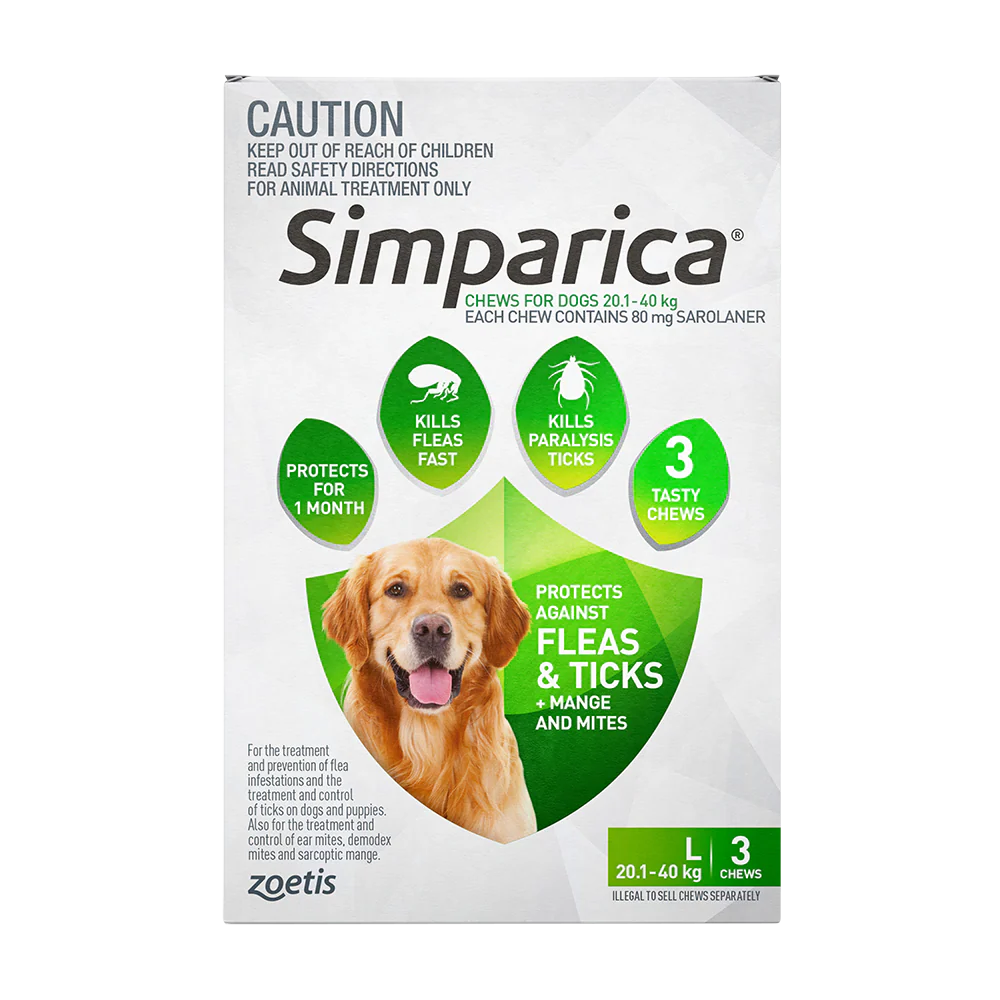 Simparica - Chews for Large Dogs 20.1-40kg (3pk)