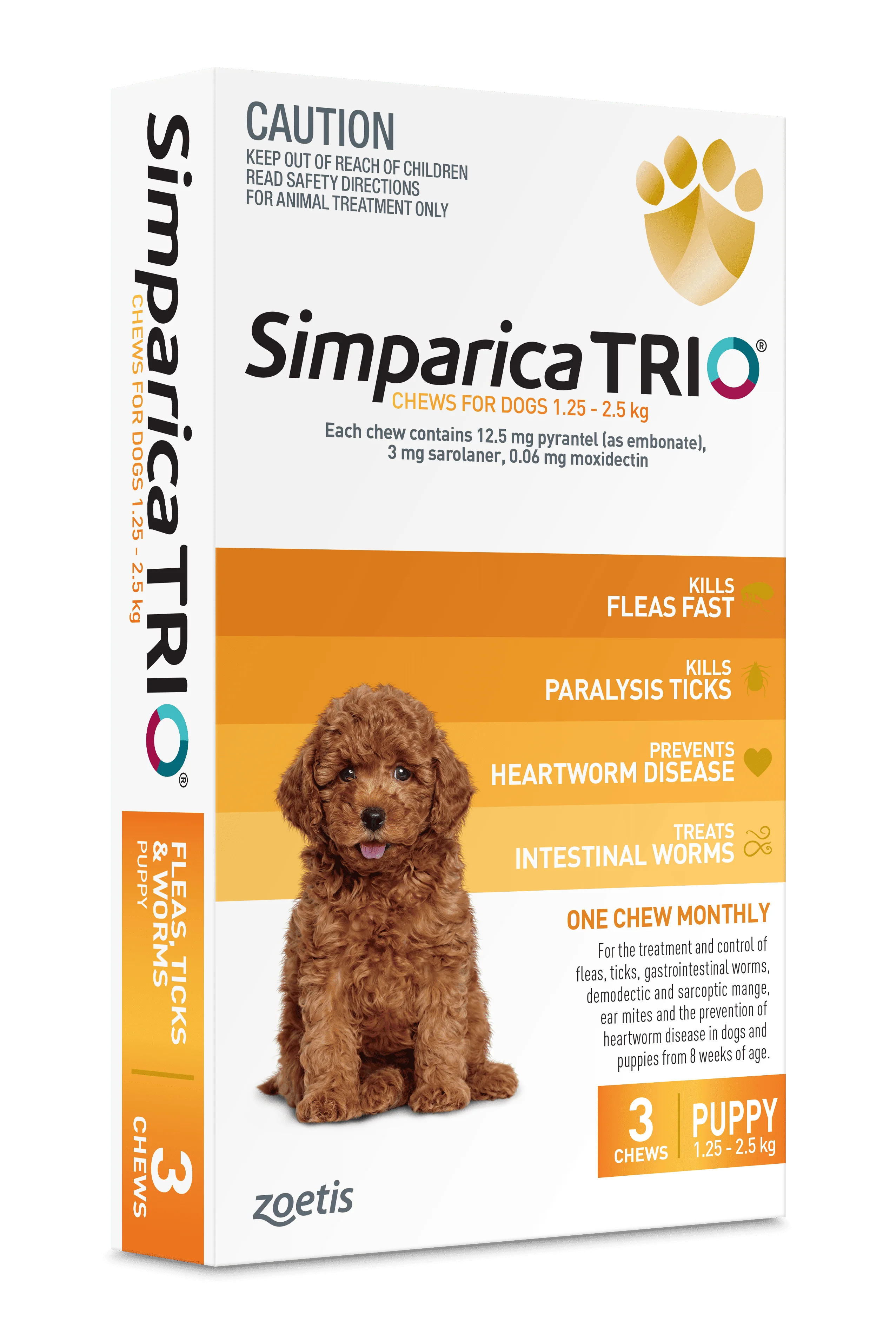 Simparica Trio - Chews for Puppies 1.25-2.5kg (3pk) - Image 2