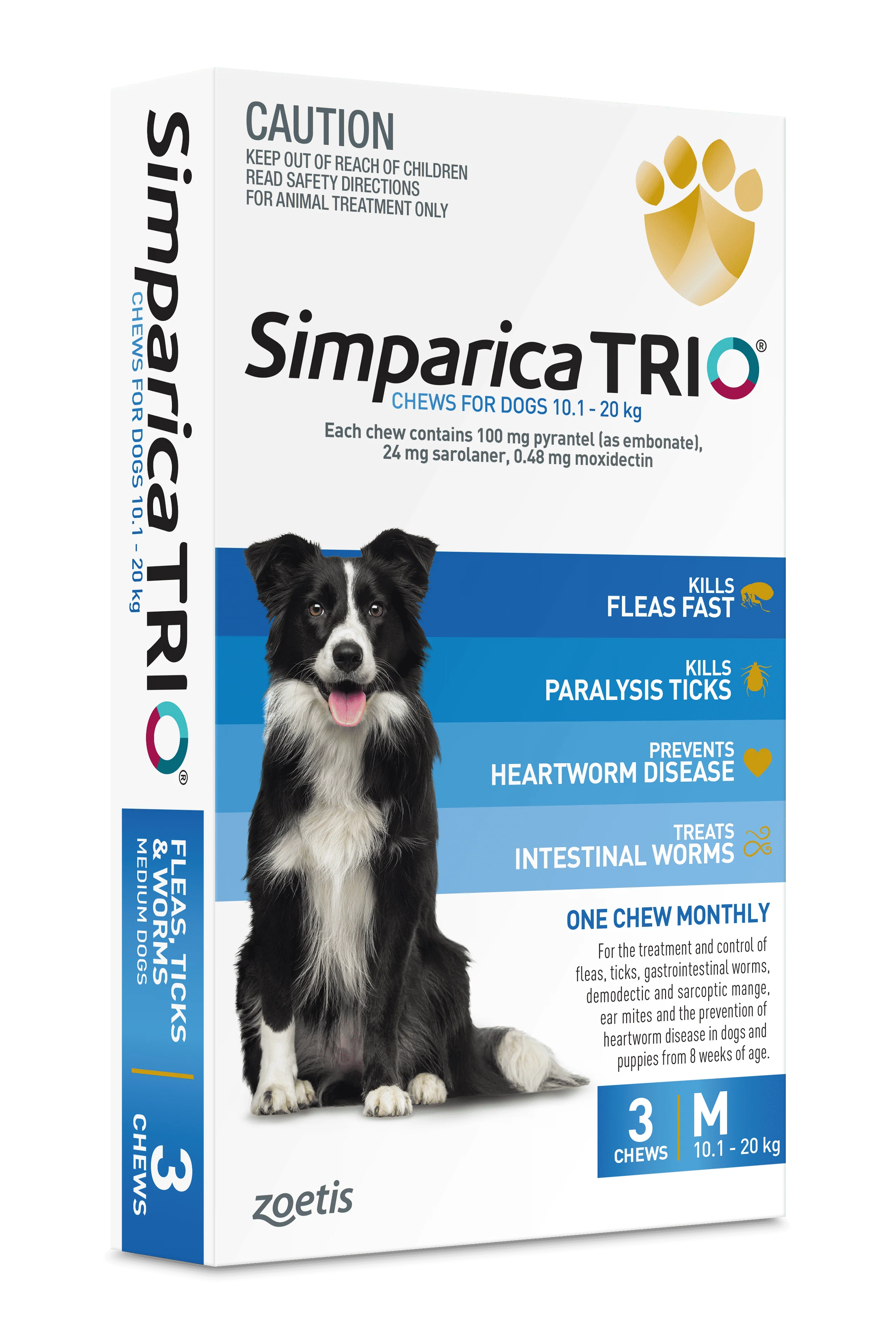 Simparica Trio - Chews for Dogs 10.1-20kg (3pk) - Image 2