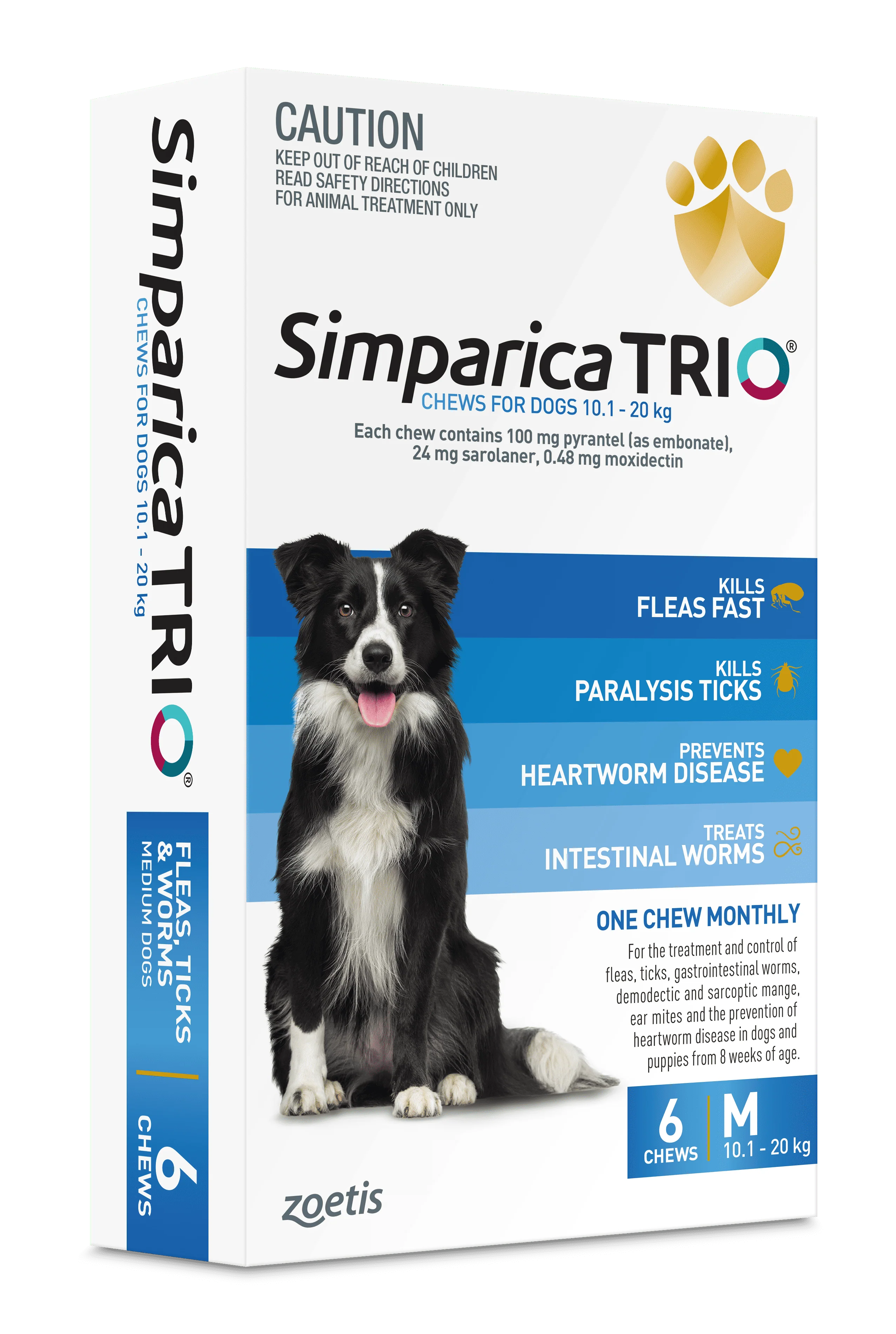 Simparica Trio - Chews for Dogs 10.1-20kg (6pk) - Image 2