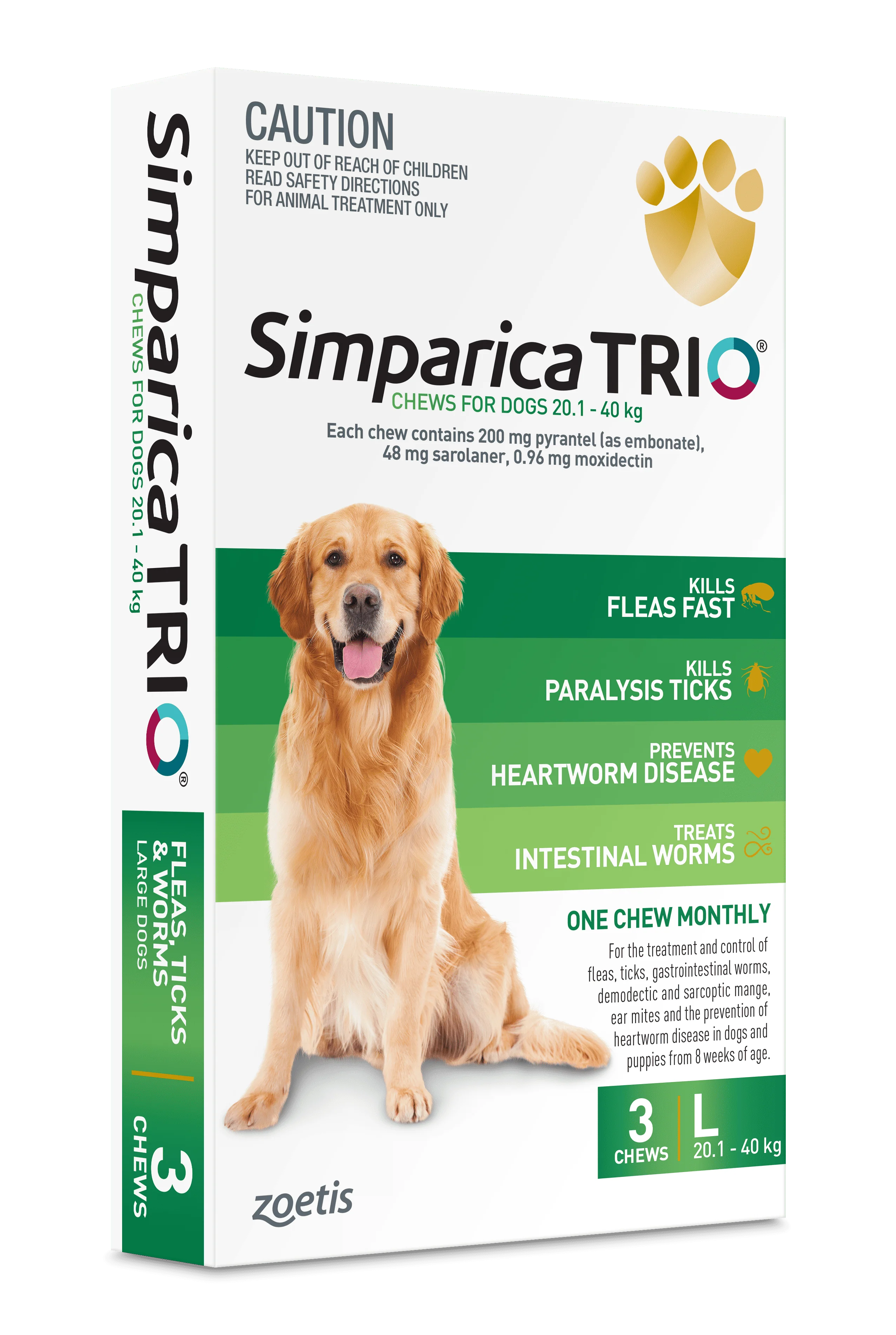 Simparica Trio - Chews for Dogs 20.1-40kg (3pk) - Image 2