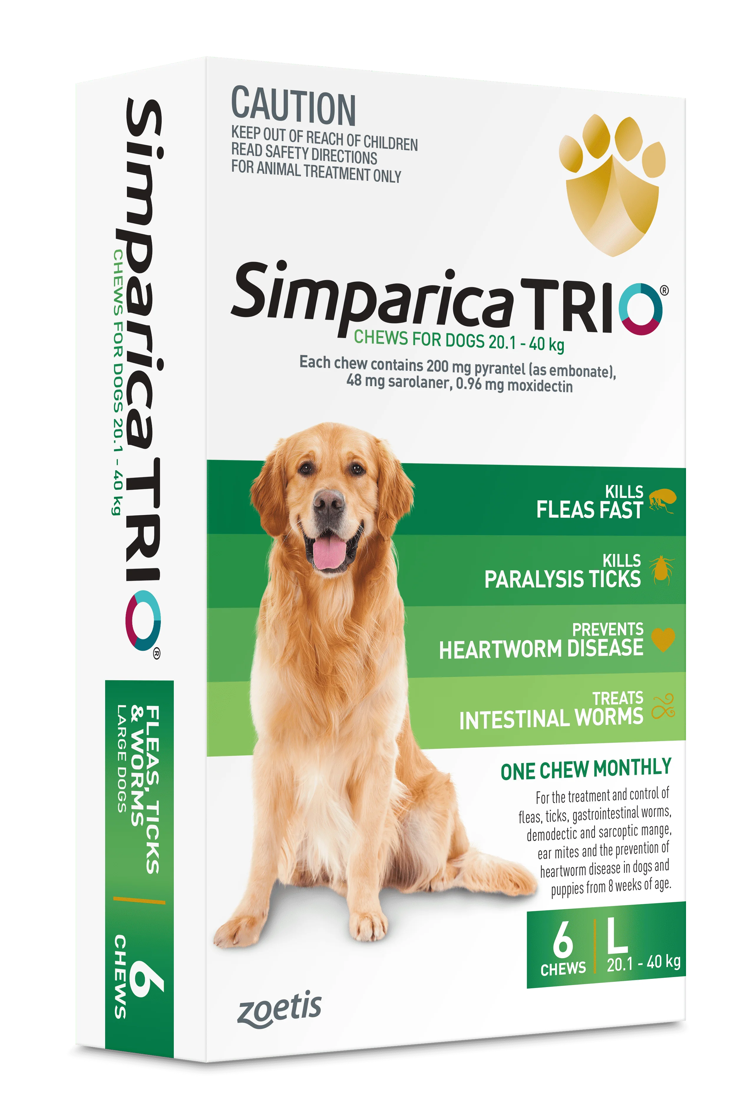 Simparica Trio - Chews for Dogs 20.1-40kg (6pk) - Image 2