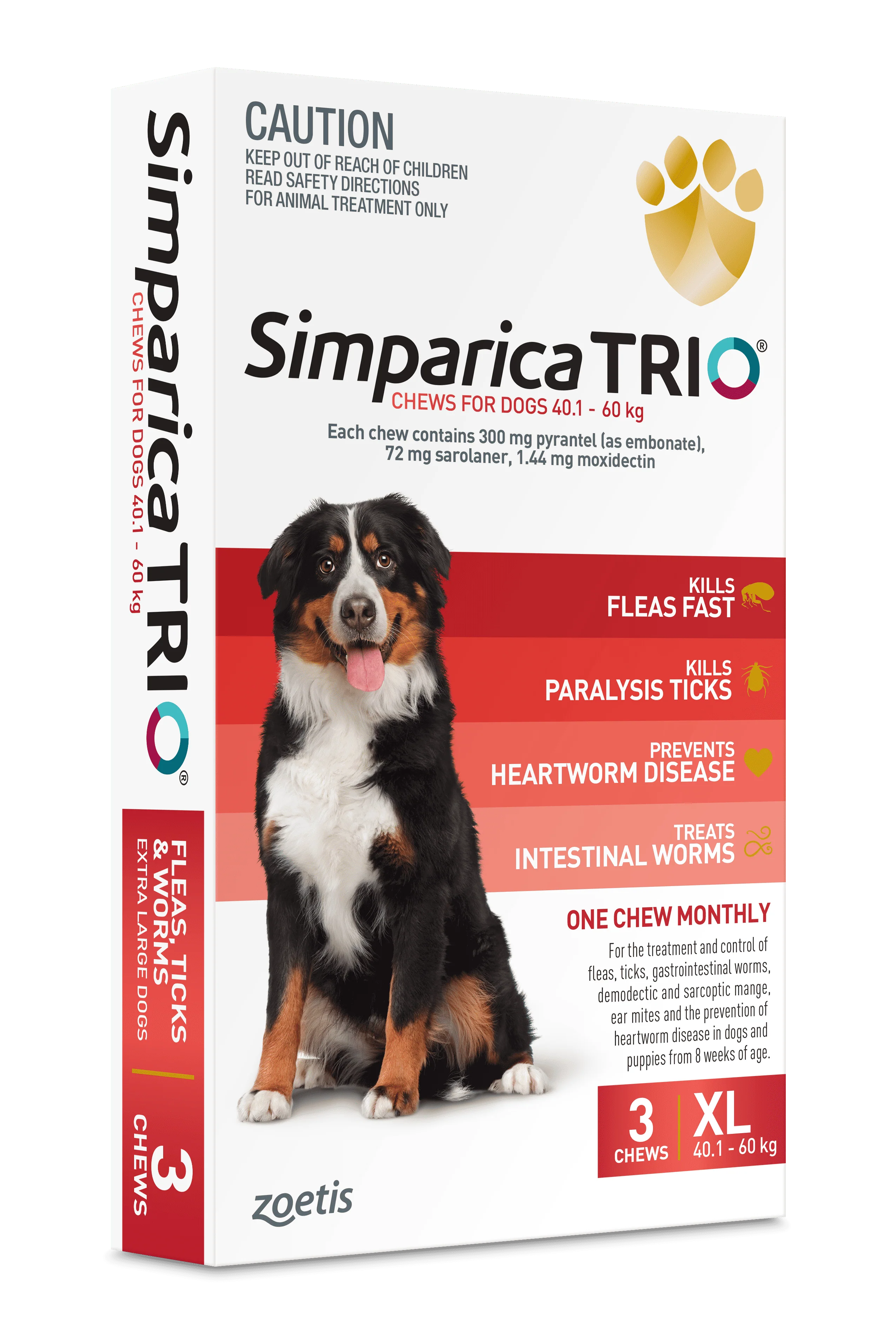 Simparica Trio - Chews for Dogs 40.1-60kg (3pk) - Image 2