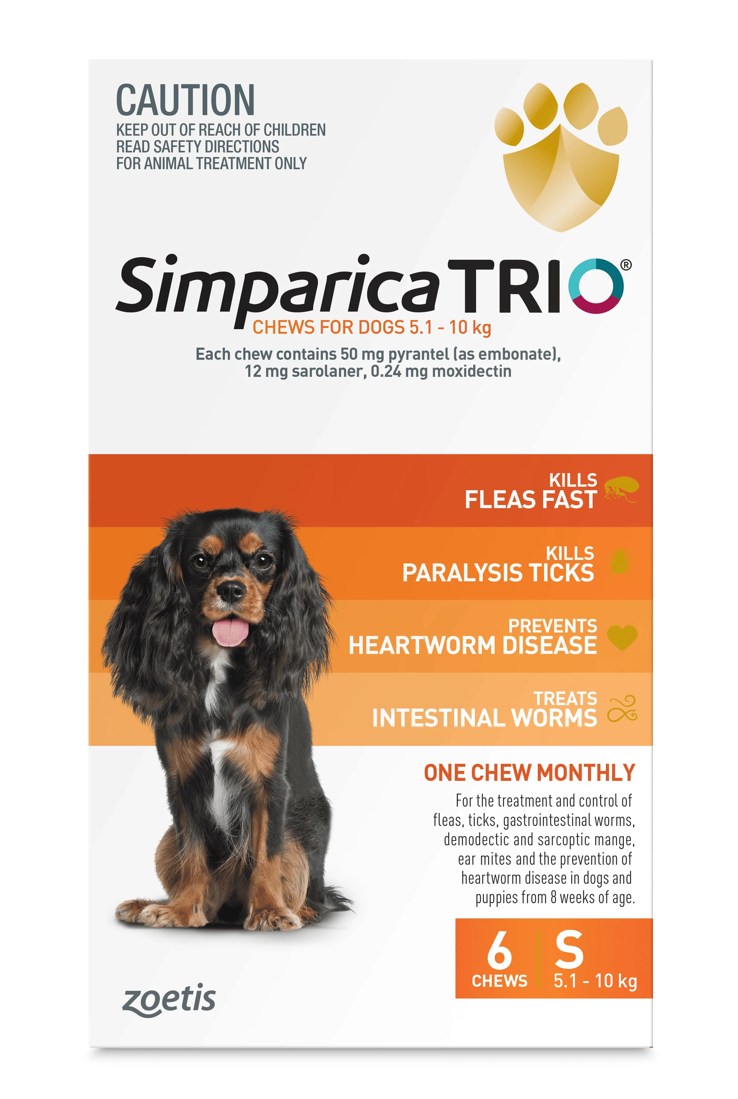 Simparica Trio - Chews for Dogs 5.1-10kg (6pk)