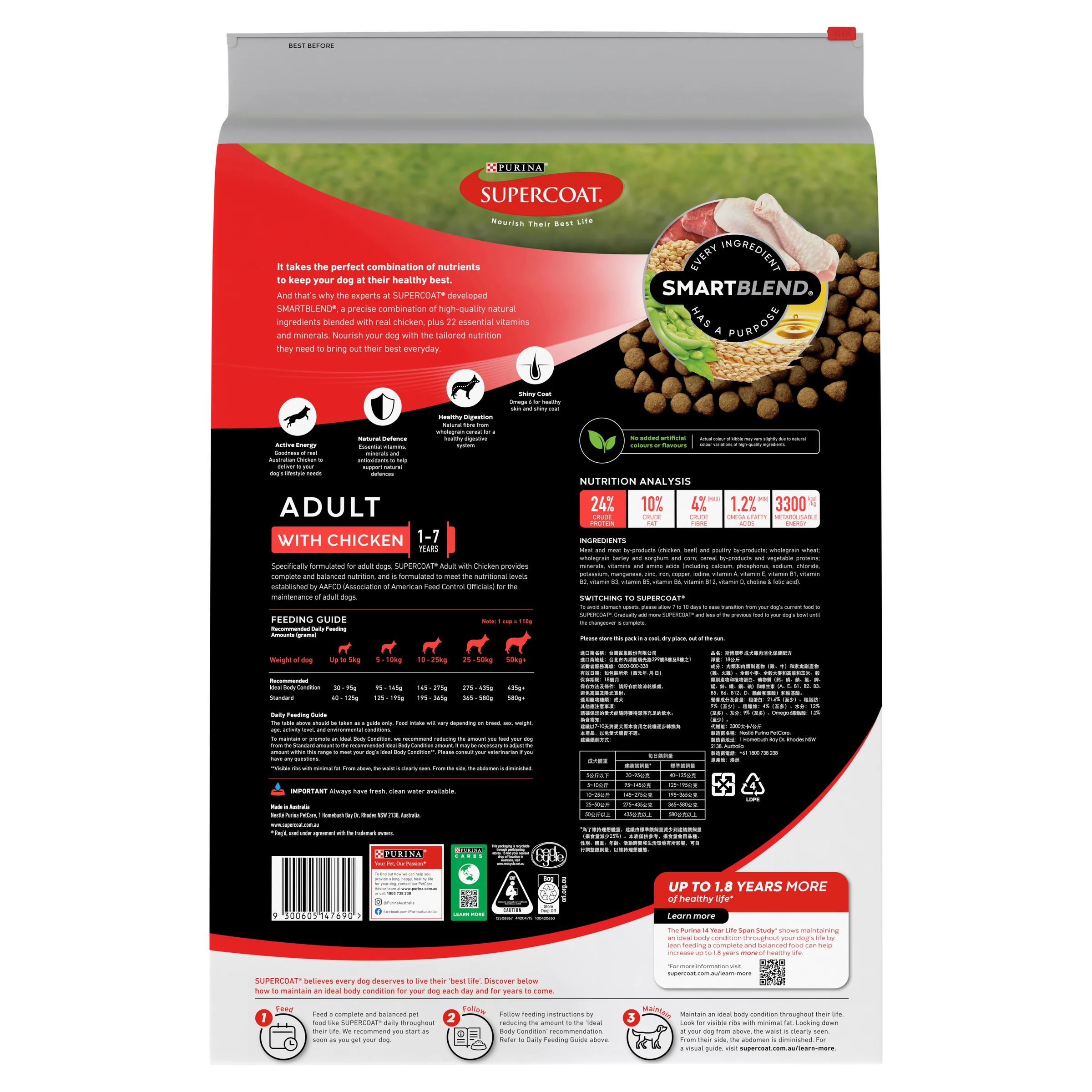 Supercoat - Adult with Chicken Dog Dry Food (18kg) - Image 3