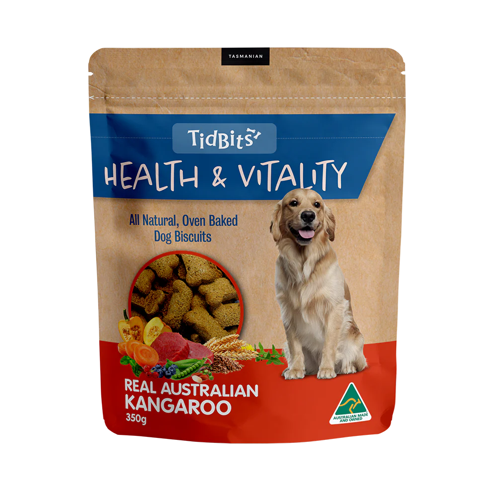 TidBits - Health & Vitality Kangaroo Dog Biscuits (350g)