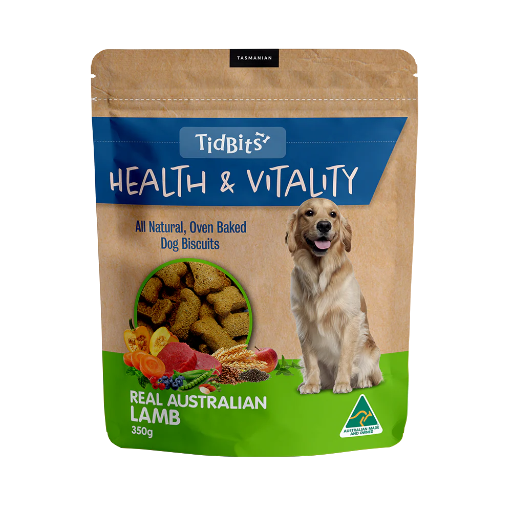 TidBits - Health & Vitality Lamb Dog Biscuits (350g)