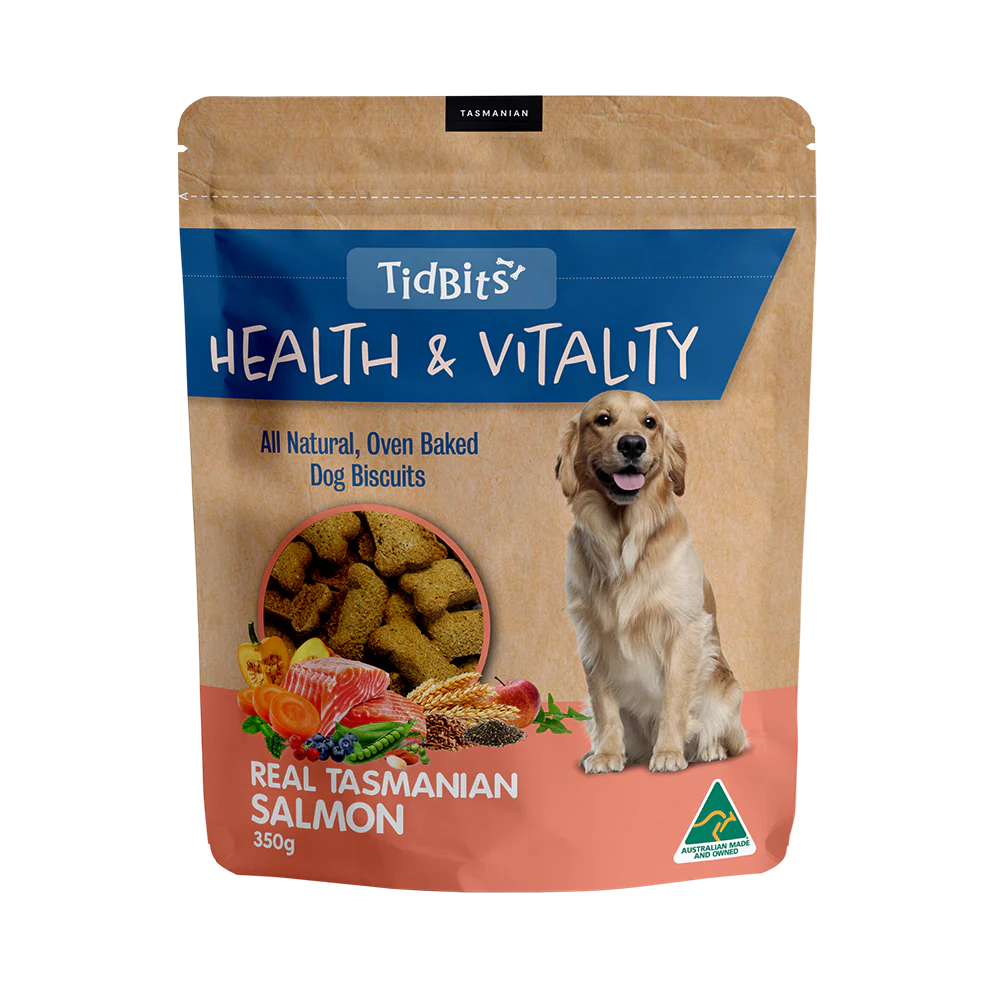 TidBits - Health & Vitality Salmon Dog Biscuits (350g)