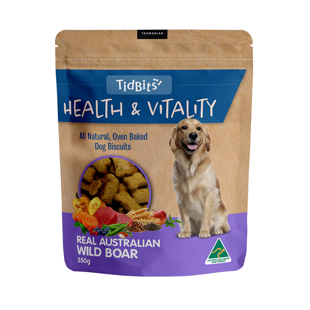 TidBits - Health & Vitality Wild Boar Dog Biscuits (350g)
