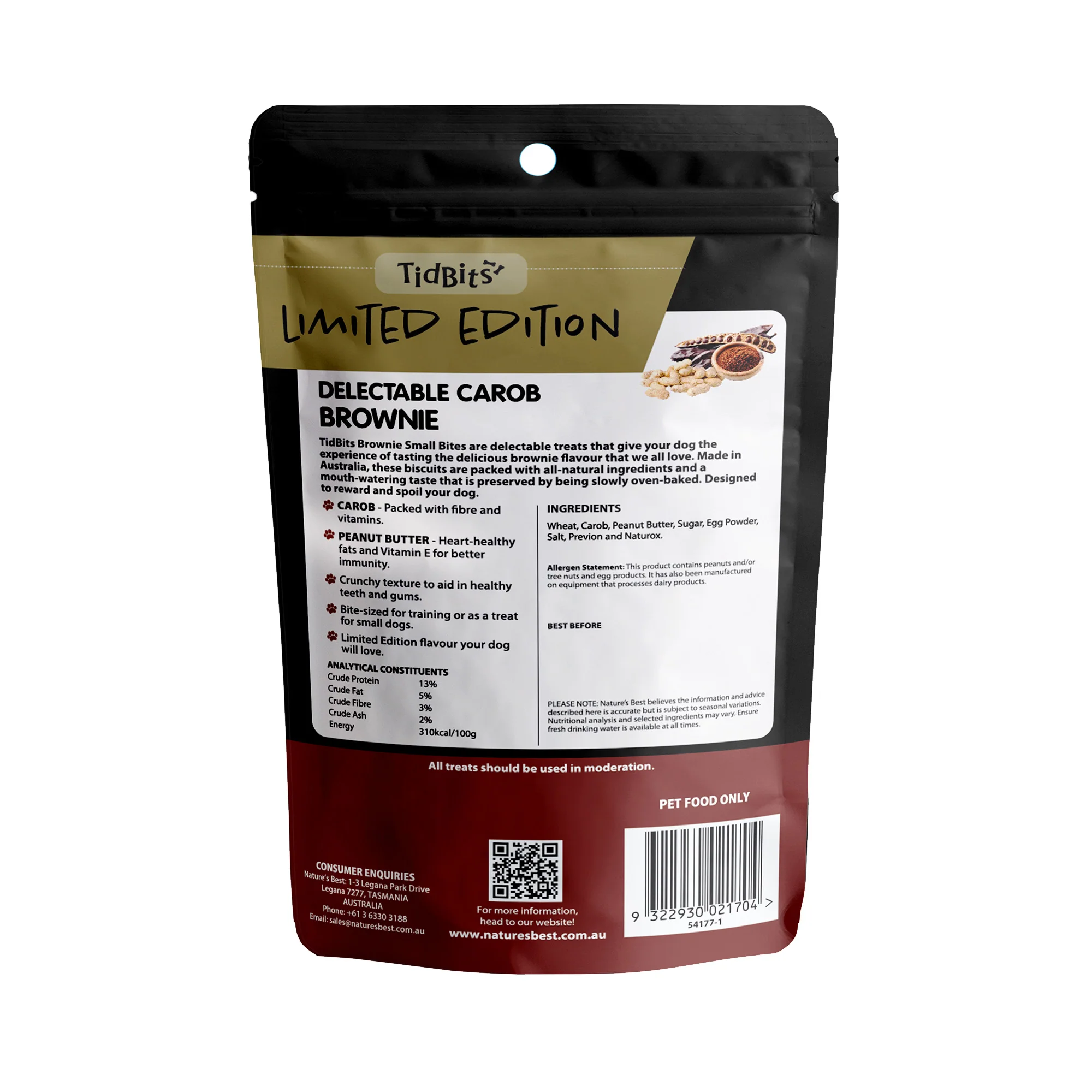 TidBits - Limited Edition Small Bites Brownie Bites Dog Biscuits (180g) - Image 2