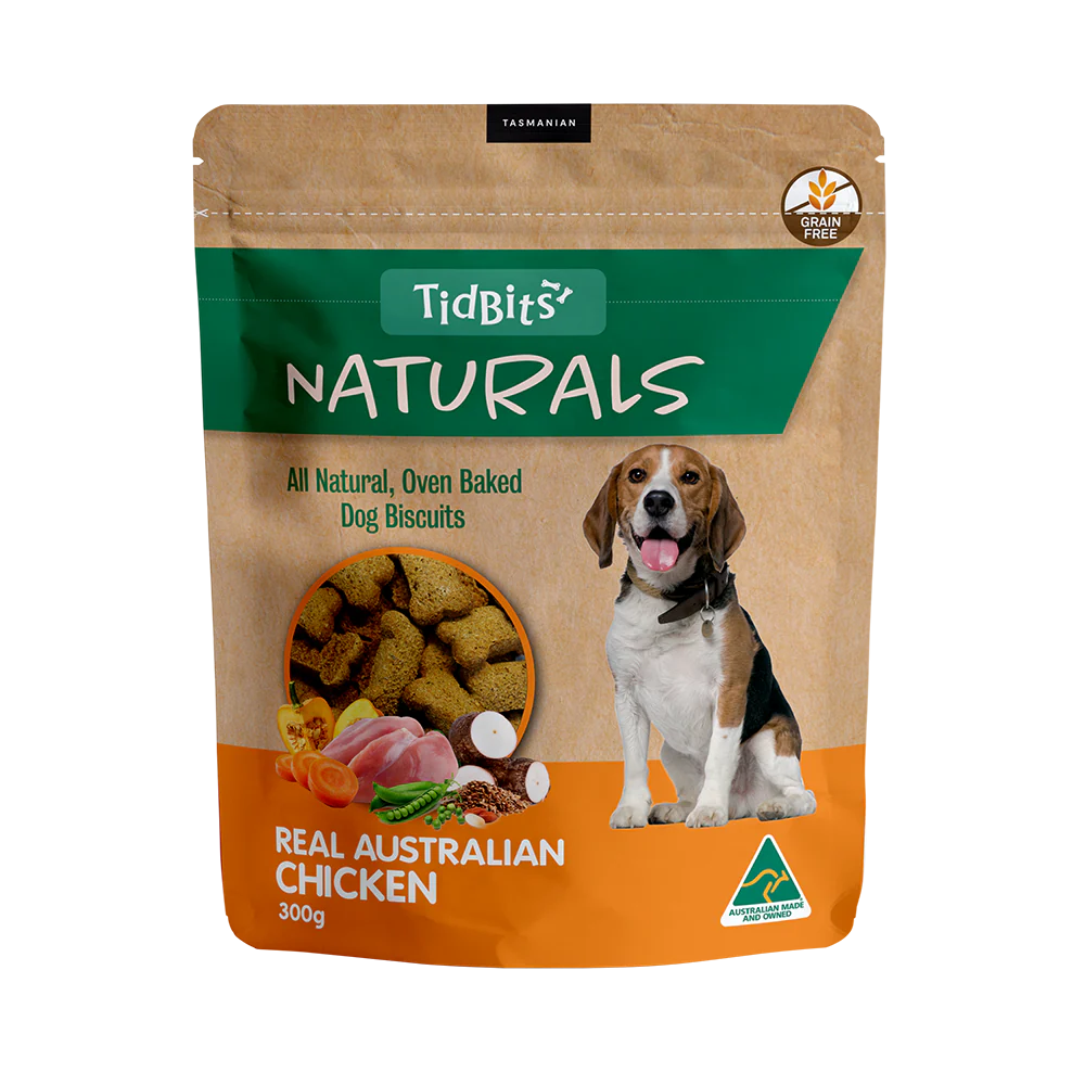 TidBits - Naturals Grain Free Chicken Dog Biscuits (300g)