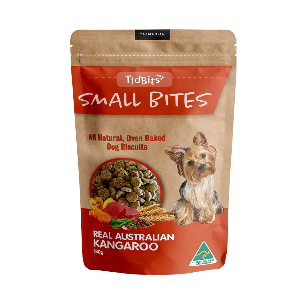 TidBits - Small Bites Kangaroo Dog Biscuits (180g)