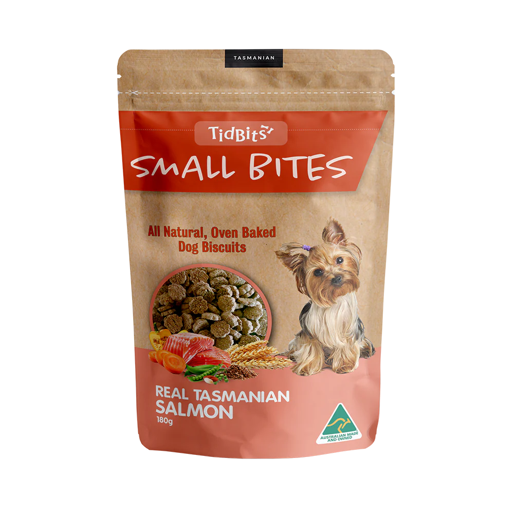 TidBits - Small Bites Salmon Dog Biscuits (180g)