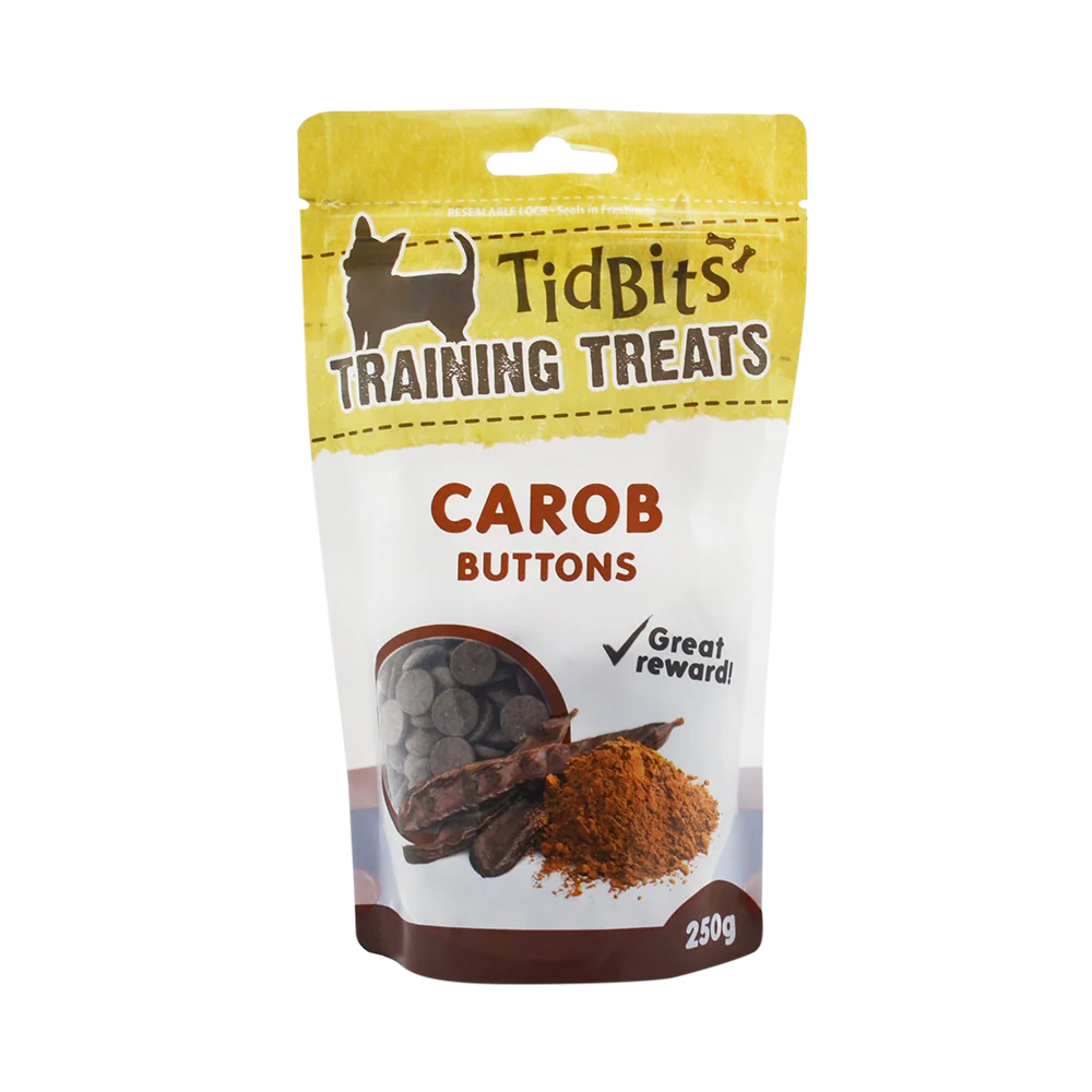 TidBits - Training Treats Carob Buttons (250g)