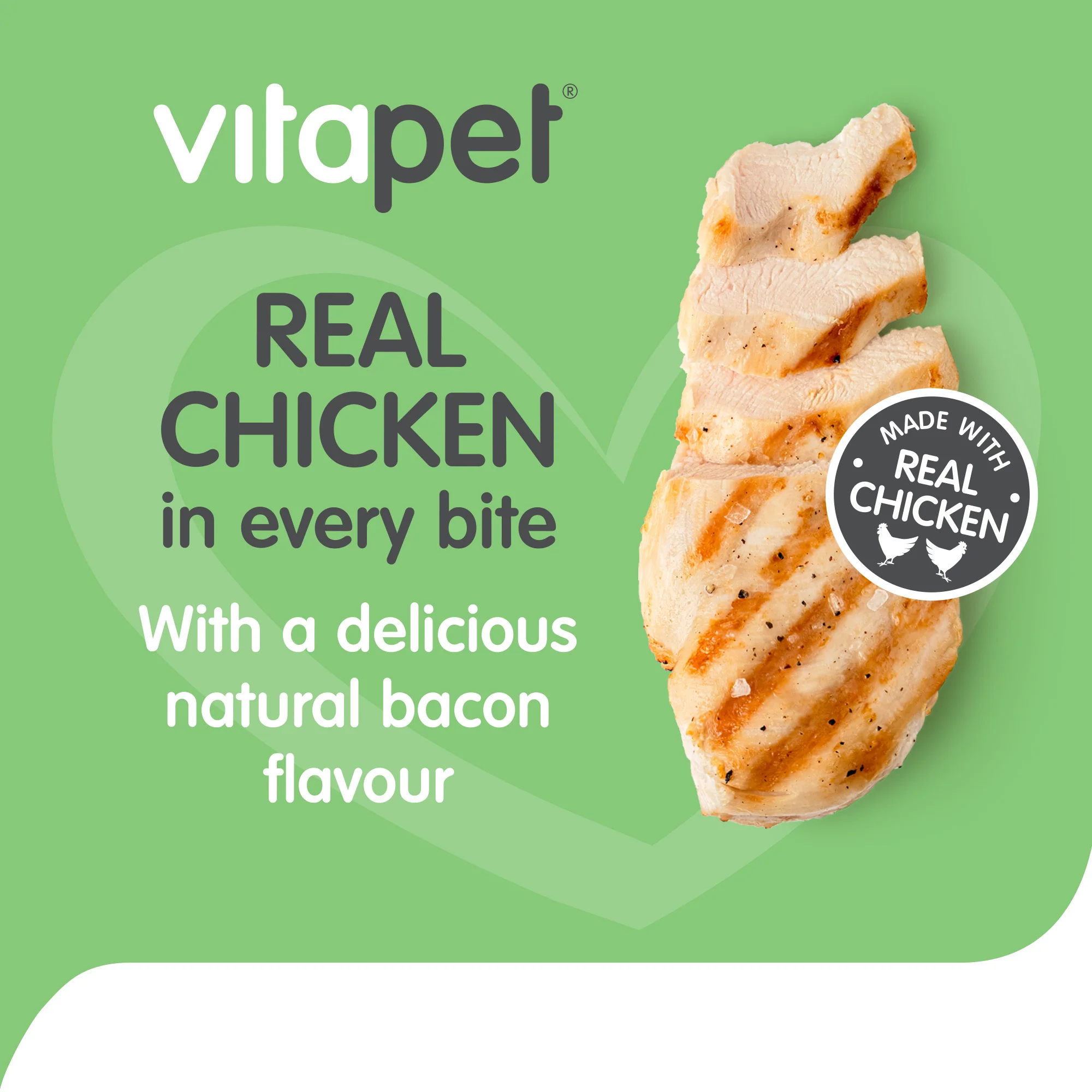 VitaPet - JerHigh Chicken Bacon Strips Dog Treats (400g) - Image 3