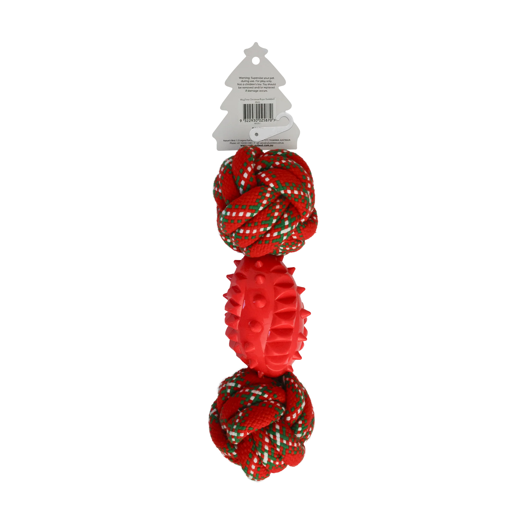 WagTime - Christmas Rope Dumbbell (26cm) - Image 2