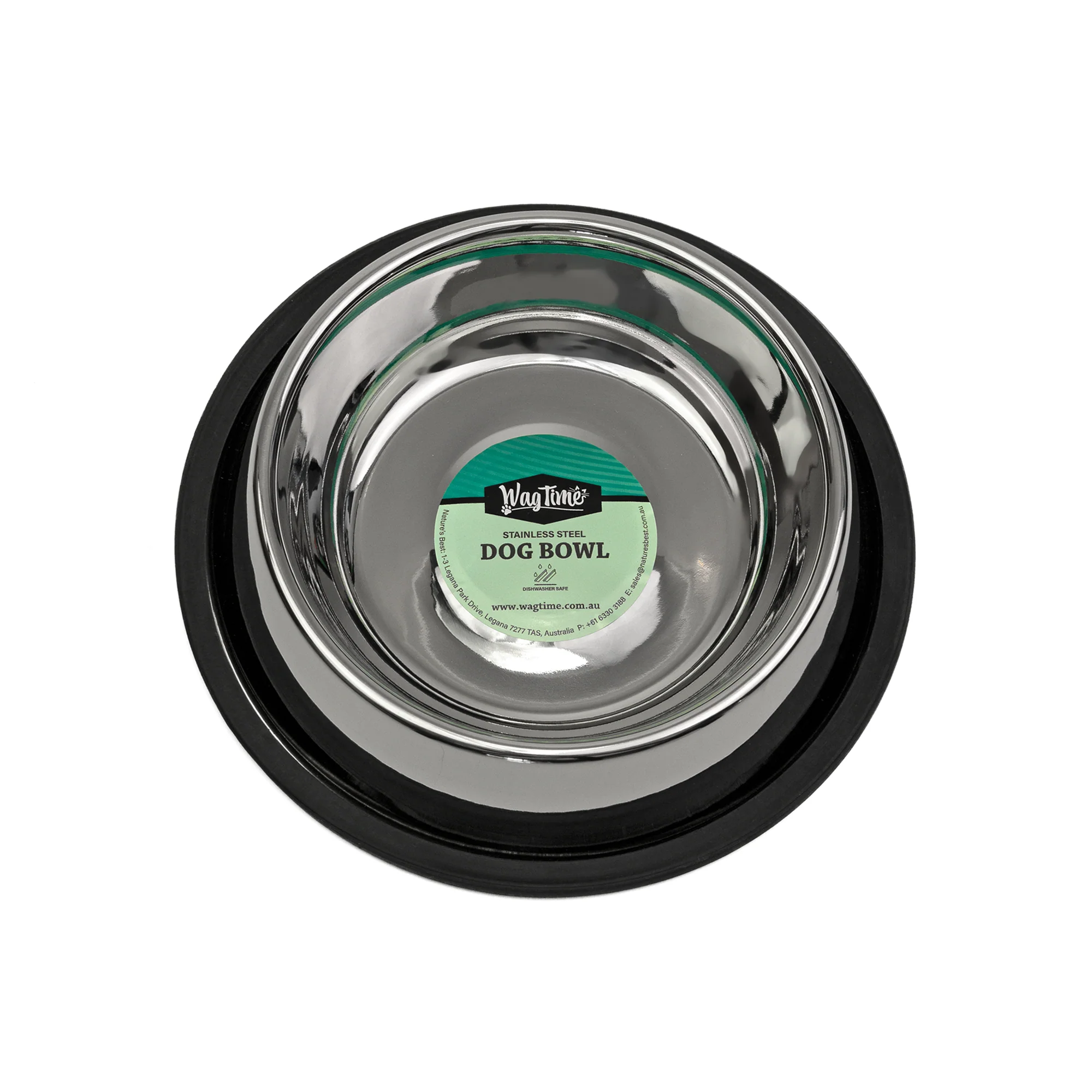WagTime - Classic Non-tip Stainless Steel Dog Bowl (450ml)