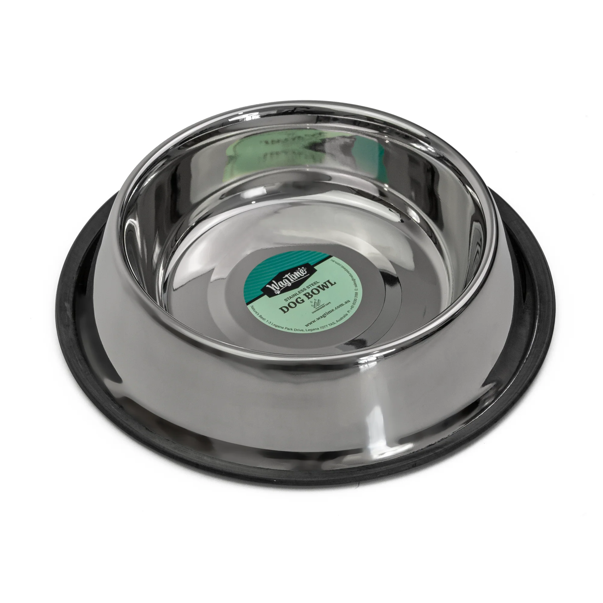 WagTime - Classic Non-tip Stainless Steel Dog Bowl (850ml) - Image 2