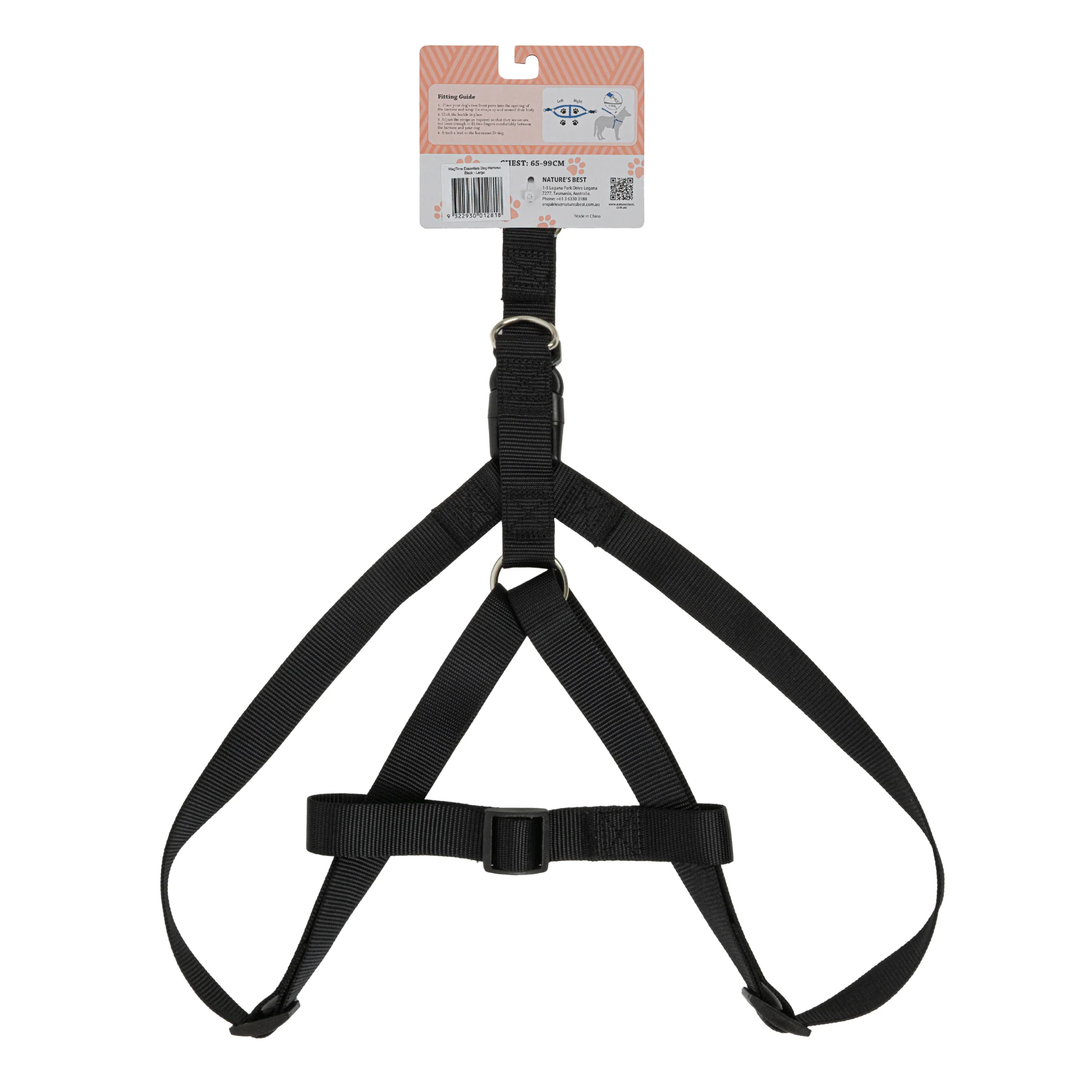 WagTime Essentials Dog Harness Black - Large - Image 2