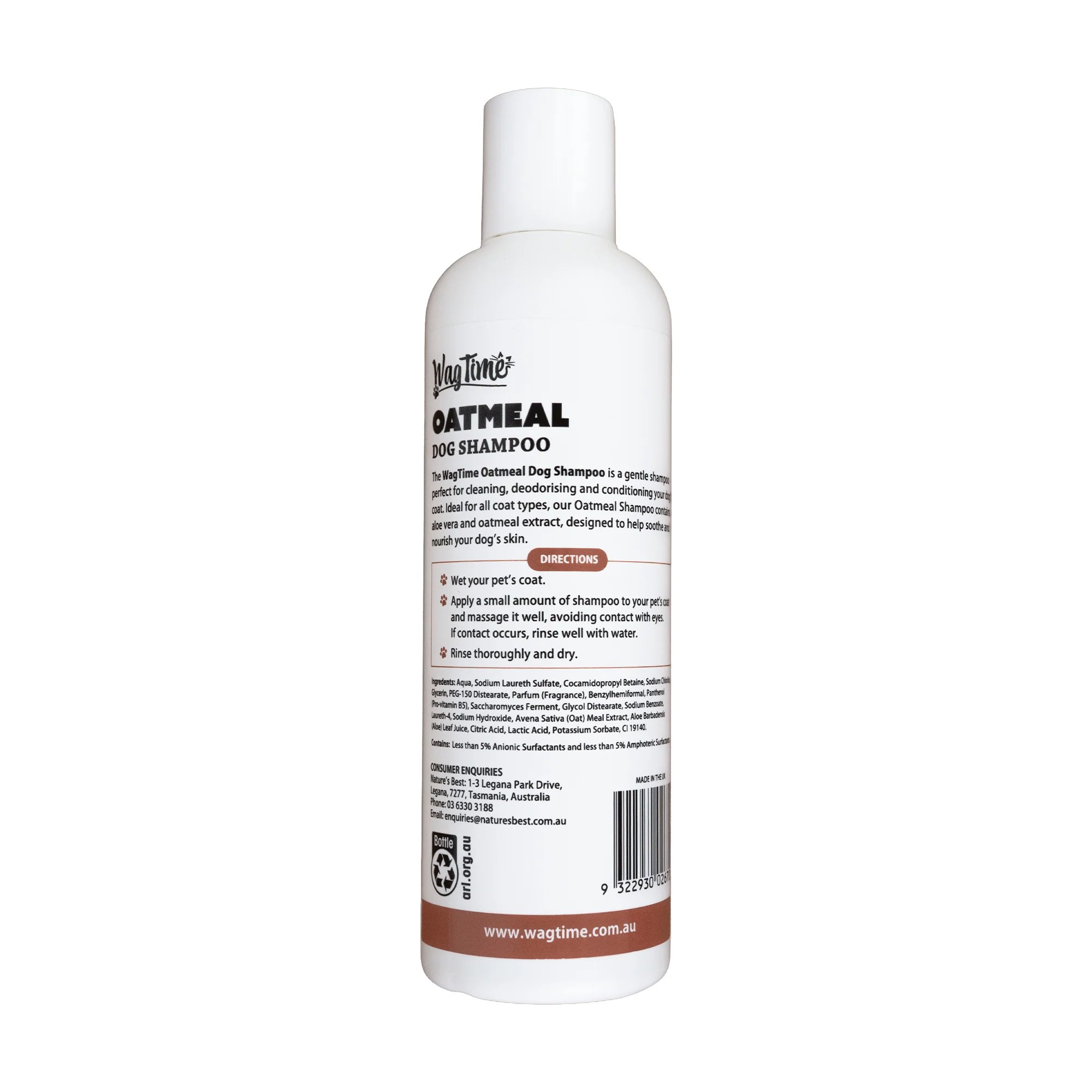 WagTime Oatmeal Dog Shampoo 250ml - Image 2