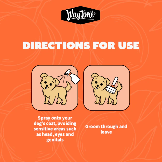 WagTime Peach No Rinse Dog Shampoo Spray 250ml - Image 3