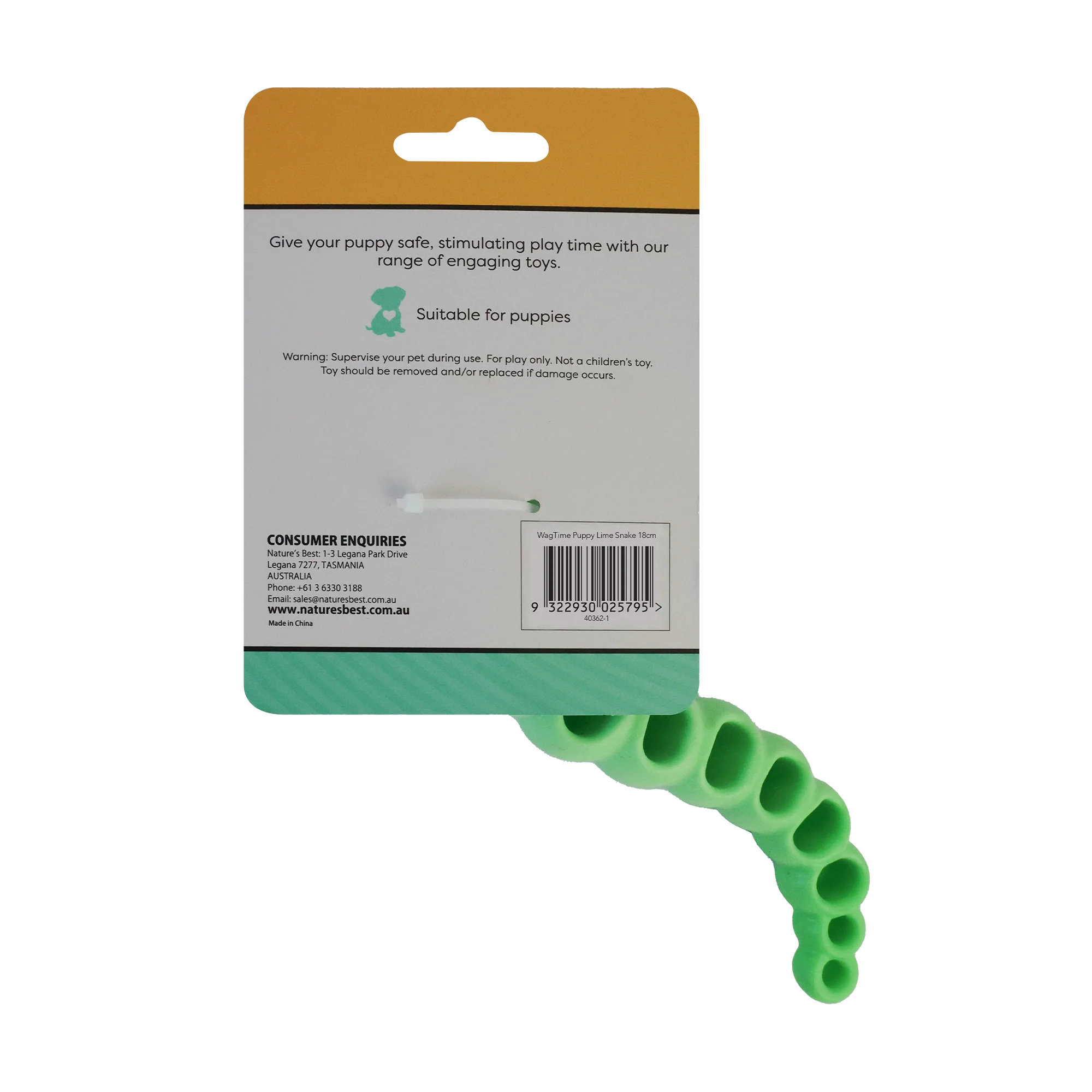 WagTime - Puppy Lime Snake (18cm) - Image 2