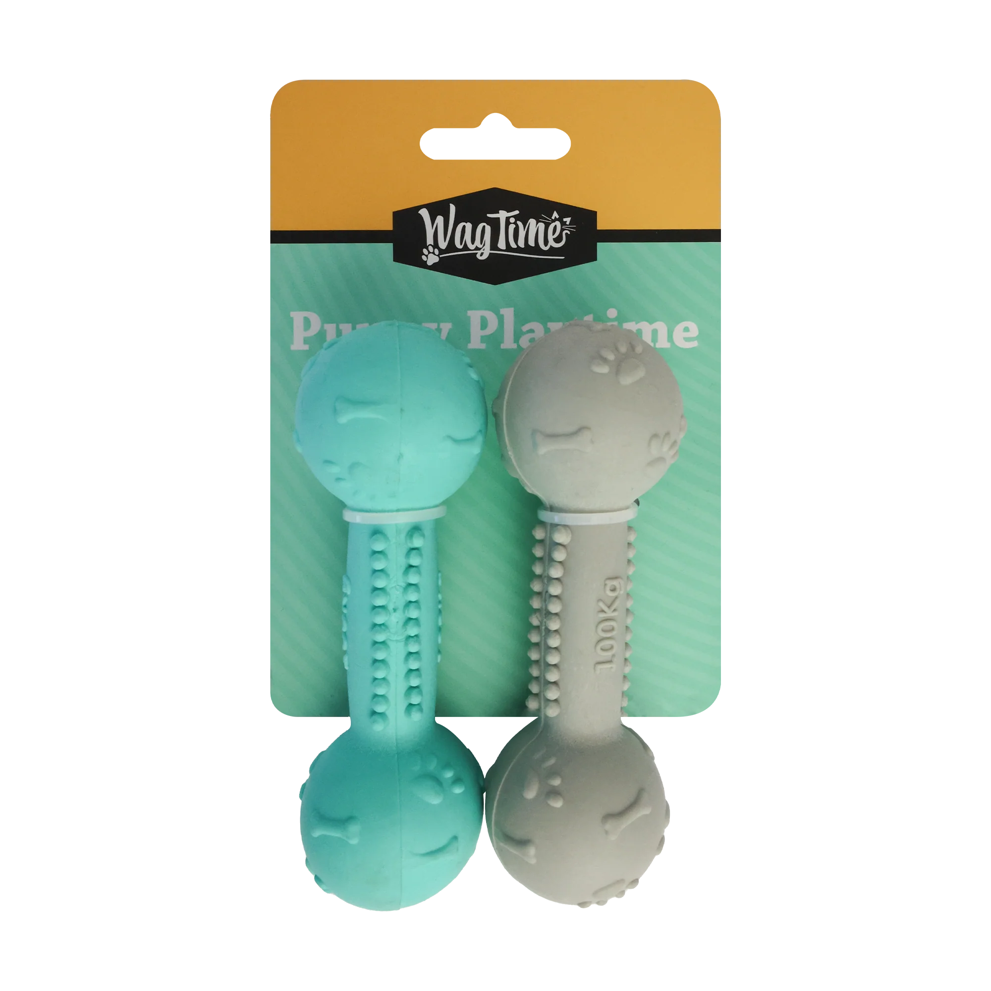 WagTime - Puppy Pastel Blue and Grey Dumbbell Set (11cm)