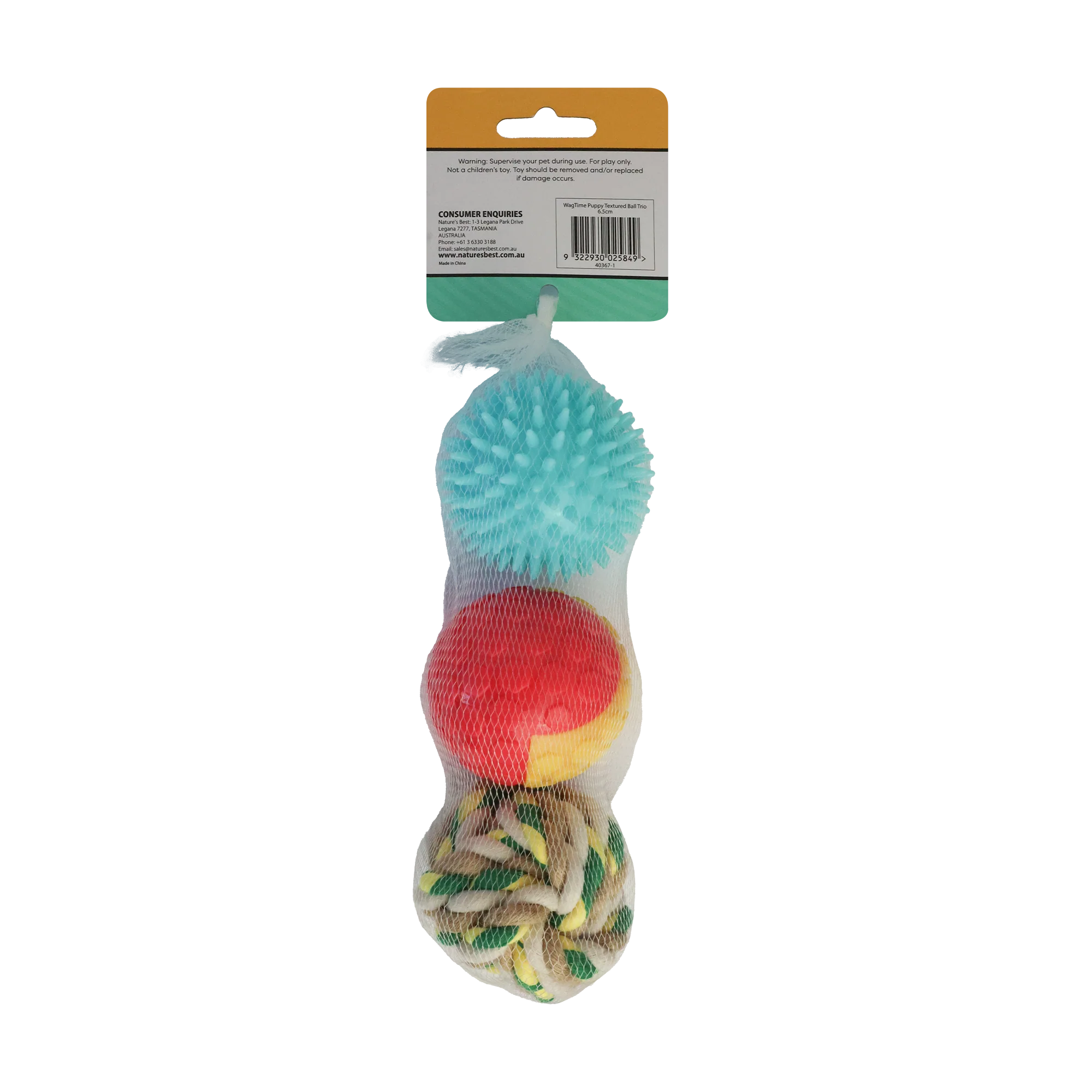 WagTime - Puppy Textured Ball Trio (6.5cm) - Image 2